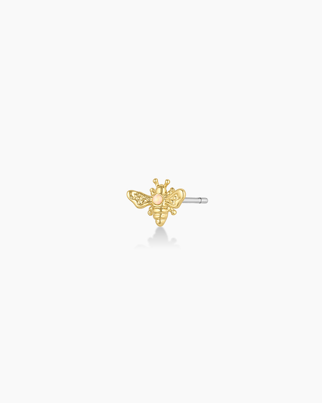Bee Single Stud Earrings for Women - Dainty Gold Plated Minimalist Studs - Perfect for Everyday Wear, Work & Special Occasions