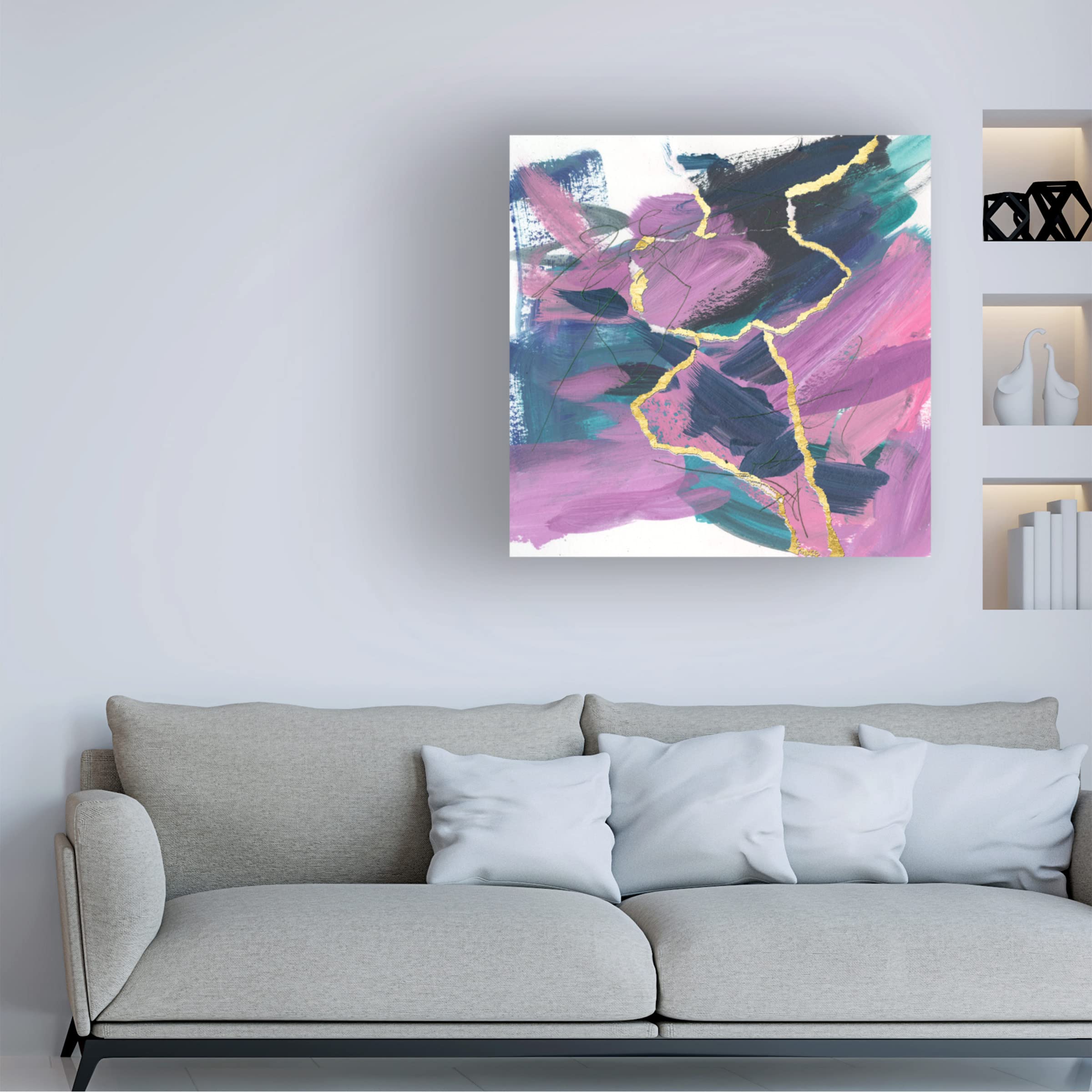 Divided Violet IV Canvas Art Print by Melissa Wang - Modern Abstract Wall Decor for Living Room, Bedroom & Office