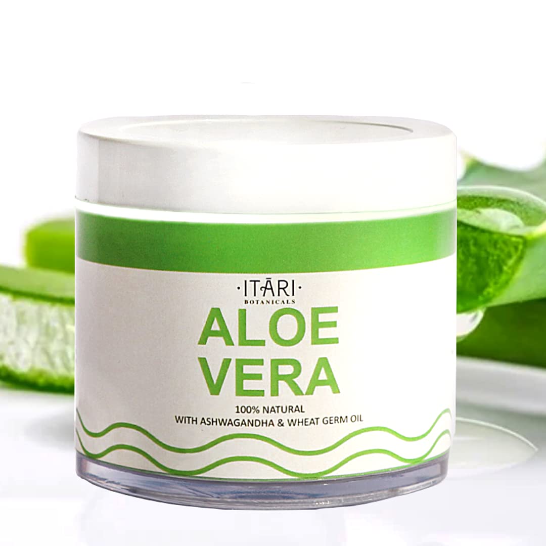 Itari 100% Pure Aloe Vera Gel for Face & Body - Natural Moisturizer for Dry Skin, Acne Treatment, Scar Removal & Hair Care - 175ml - Perfect for Daily Skincare Routine, Sunburn Relief & Hair Hydration