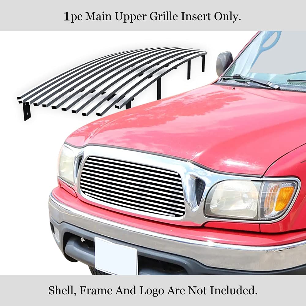 APS Compatible with Toyota Tacoma 2001-2004 Main Upper Stainless Steel Chrome Billet Front Grille Insert T85365A - Upgrade Your Truck's Style for Off-Road & Daily Driving