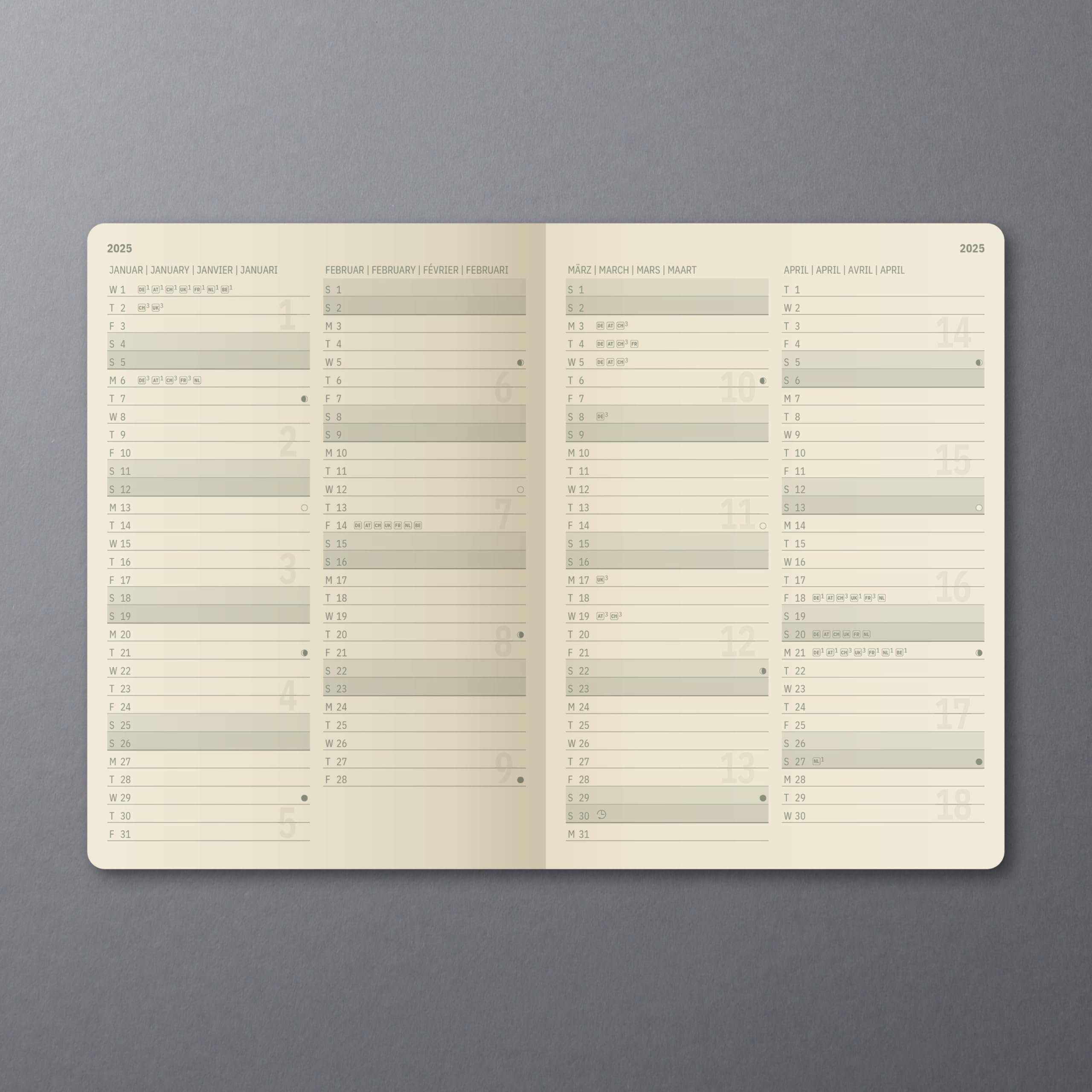 SIGEL C2525 Conceptum 2025 Weekly Planner & Notebook - A6 Size, Softcover, Black - 2 Pages per Week (Left: Planner, Right: Notes) - 176 Pages - Perfect for Work, School & Personal Organization