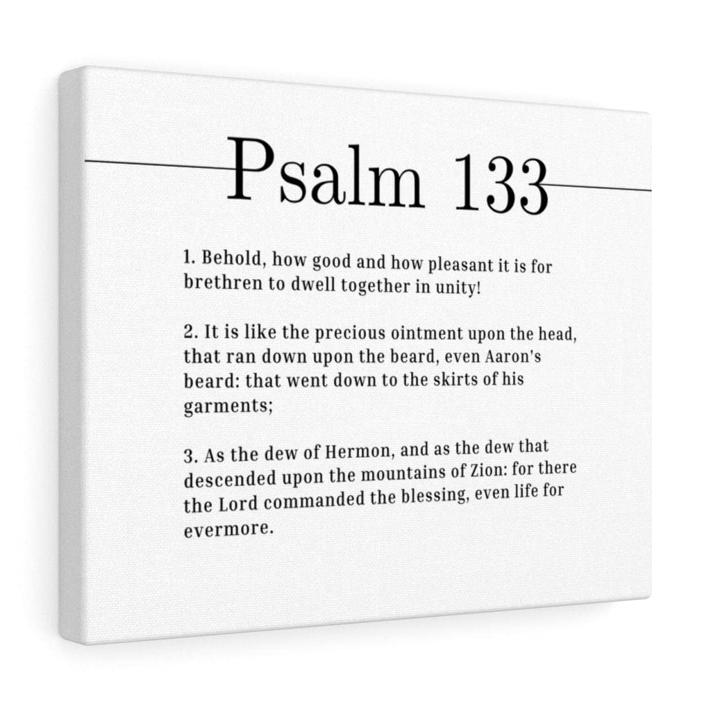 Christian Wall Art with Bible Verse - 'Dwell Together in Unity' Psalm 133 Scripture Print, Ready to Hang Home Decor for Living Room, Bedroom & Church