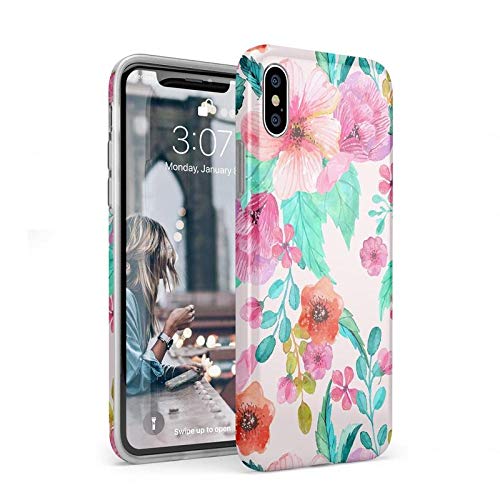 Casely iPhone Xs Max Case - Light Pink Floral Design Protective Phone Cover | Slim Fit, Shockproof & Scratch Resistant | Perfect for Everyday Use, Travel & Outdoor Activities
