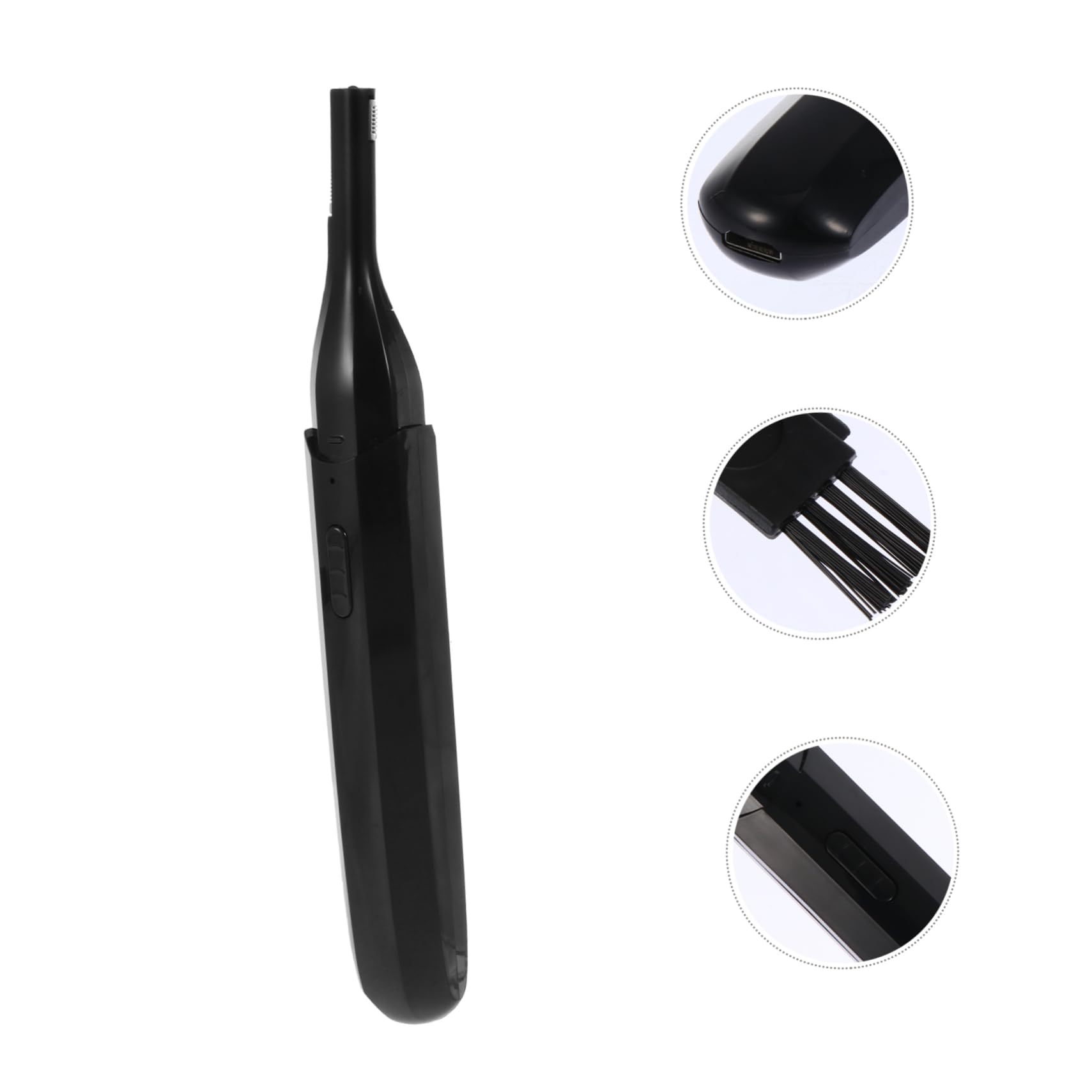 USB Rechargeable Electric Eyebrow Trimmer for Men & Women - Nose Hair & Lip Hair Remover - Precision Grooming Tool for Eyebrows, Face & Nose - Perfect for Travel & Home Use - Black