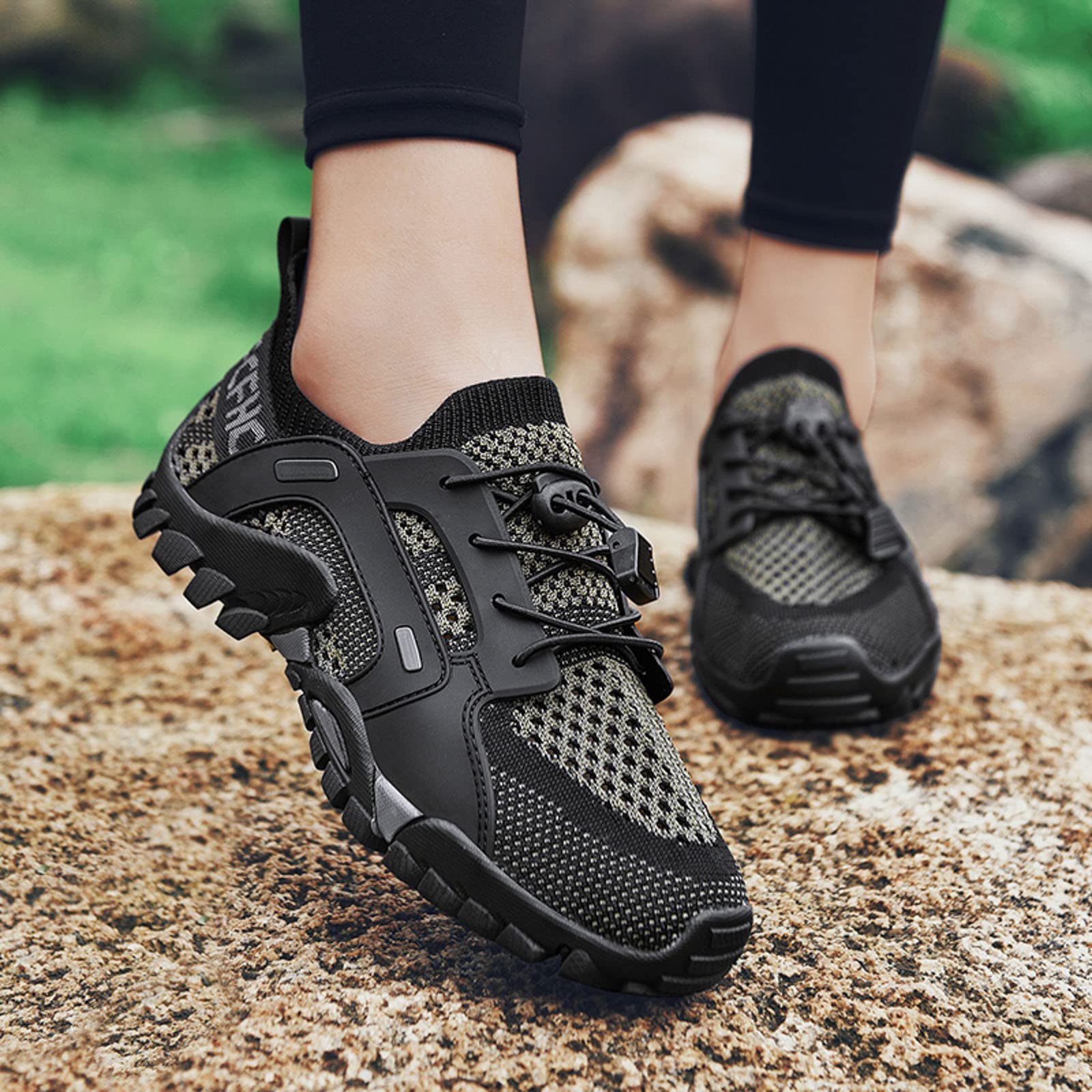 LCpddajlspig Men's Wide Hiking Boots - Lightweight Waterproof Trekking Shoes for Winter, Hunting & Motorcycle Riding | Non-Slip Safety Outdoor Footwear for Mountain Climbing & Camping Adventures
