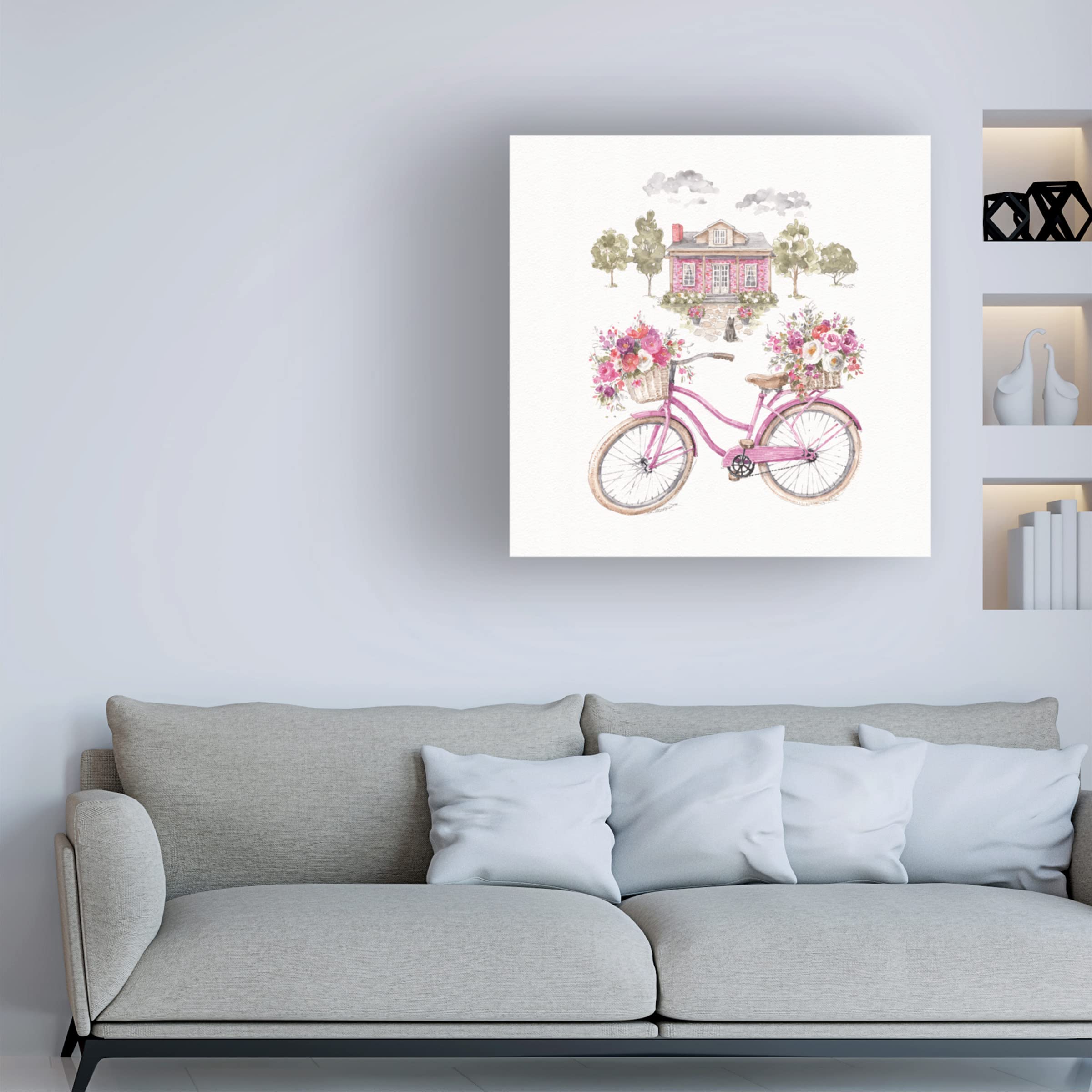 Lisa Audit 'Obviously Pink 16' Canvas Wall Art Print - Modern Pink Abstract Painting for Living Room, Bedroom & Office Decor