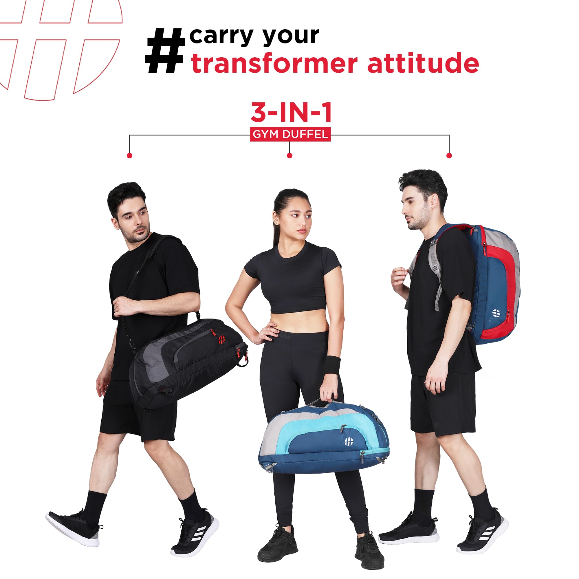 Harissons Jake Gym Bag for Men & Women - Durable Sports Duffel Bag with Shoe Compartment & Wet Pocket - Perfect for Gym, Travel & Workout Essentials