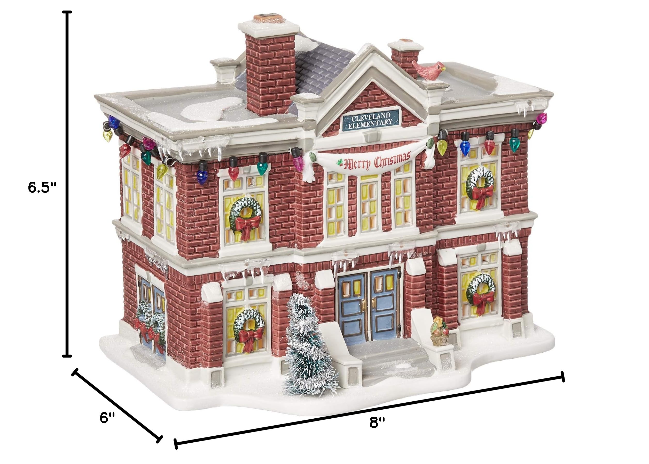 Department 56 Christmas Story Village Cleveland Elementary School - Authentic Collectible Holiday Decoration for Christmas Villages & Winter Displays