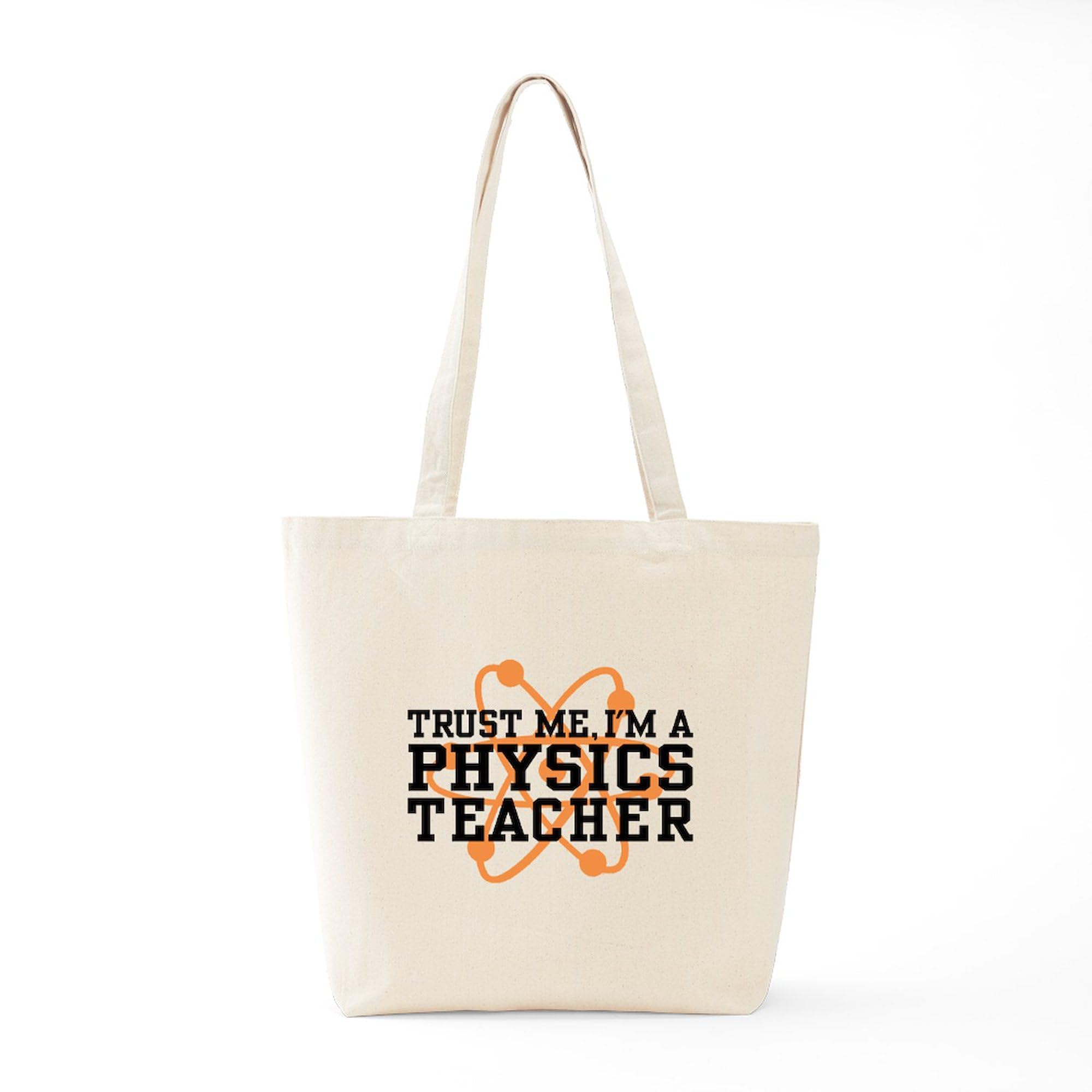 Physics Teacher Tote Bag - Natural Canvas Reusable Shopping Bag for School, Work & Groceries | Eco-Friendly Teacher Gift & Everyday Carry