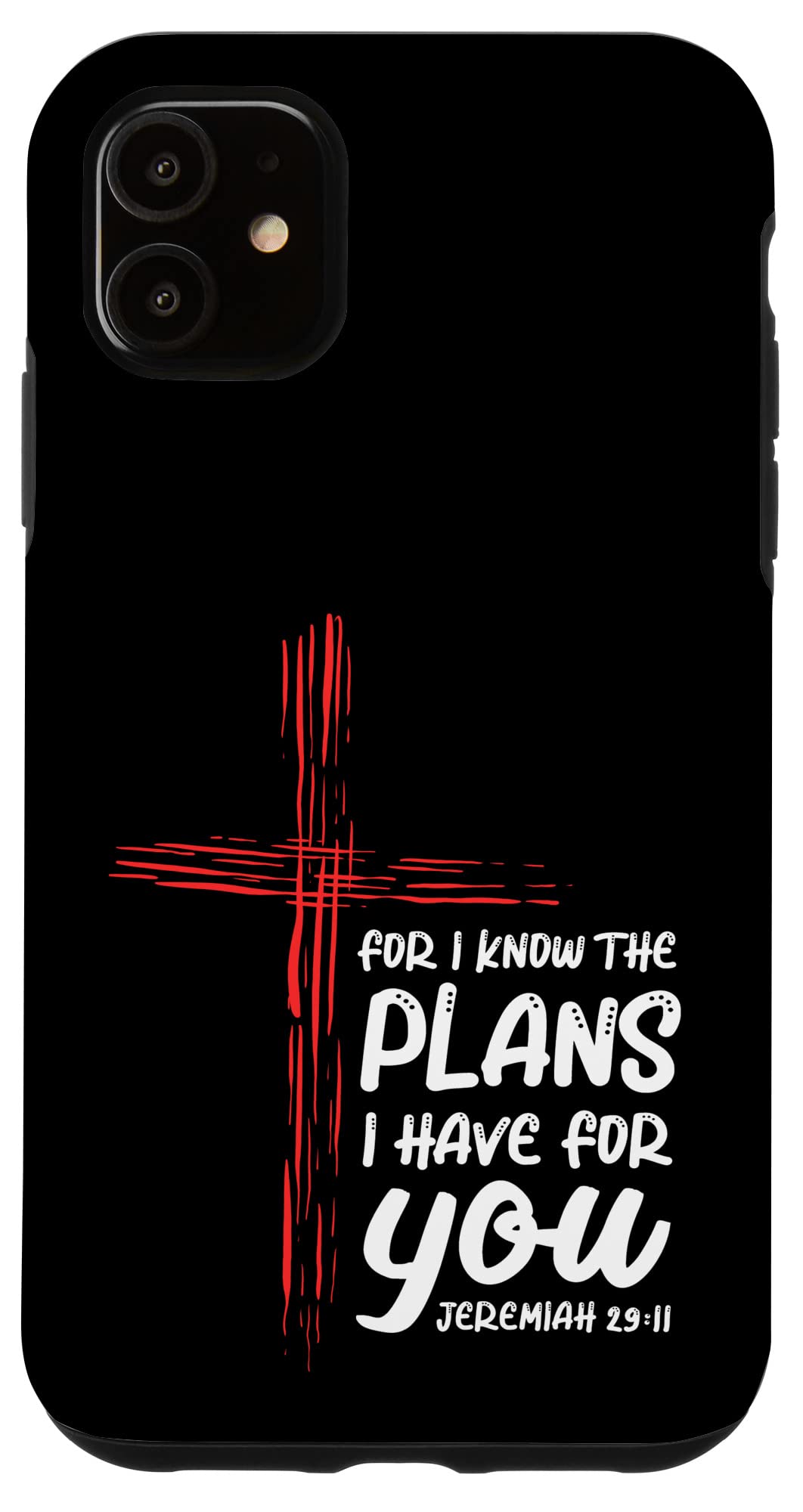 iPhone 11 Christian Phone Case with Cross Design - Bible Verse Jeremiah 29:11 - Religious Gift for Faith Protection & Daily Inspiration