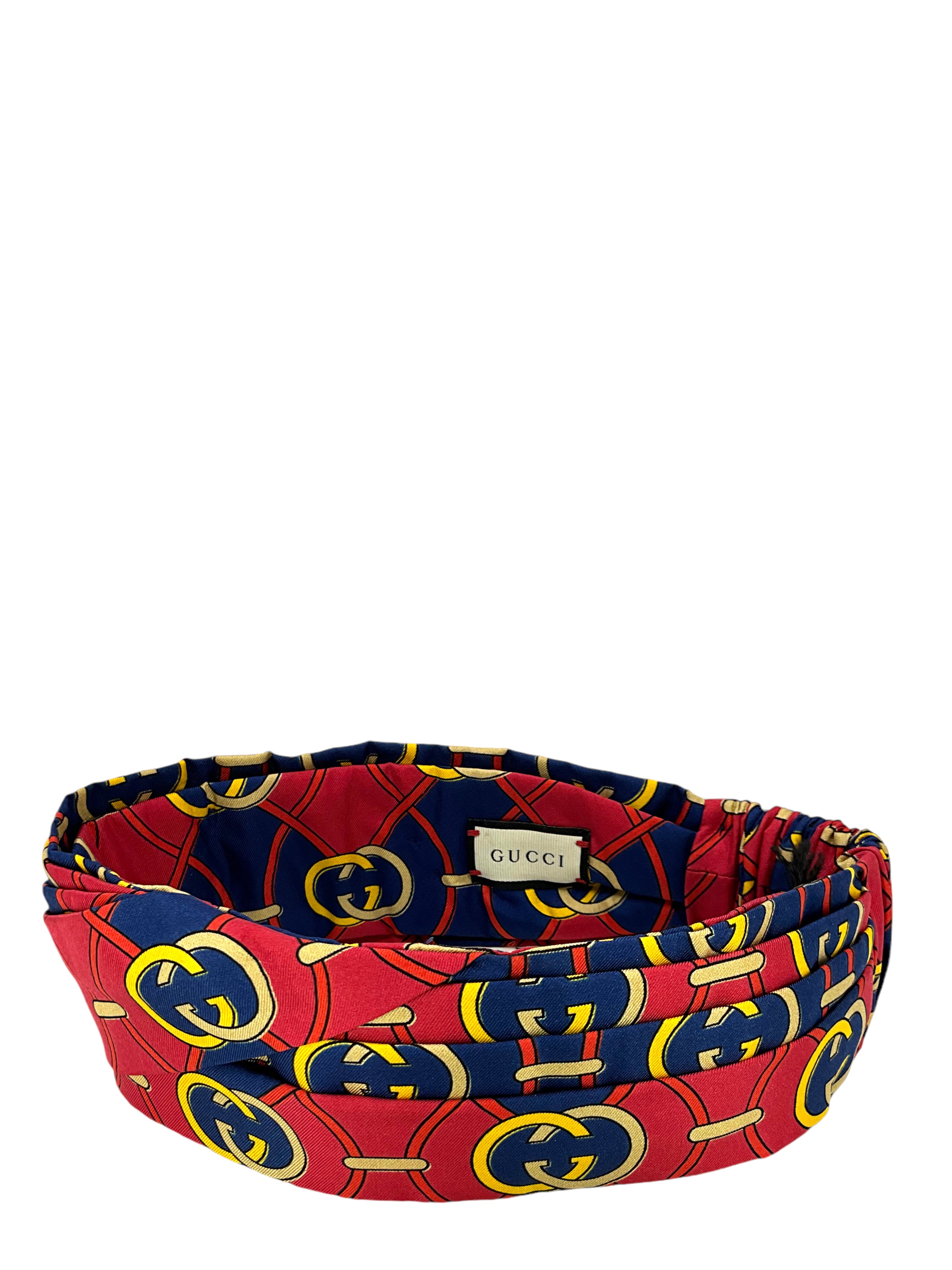 Gucci Rhombus GG Logo Print Classic Silk Twill Headband - Luxury Hair Accessory for Women, Fashionable Head Wrap for Parties & Everyday Wear