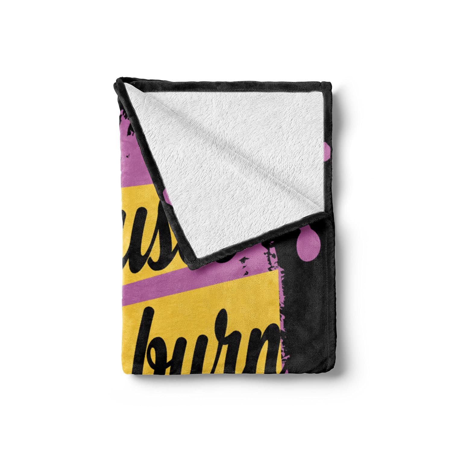 Ambesonne Fitness Throw Blanket - Motivational Workout Quote 'Excuses Don't Burn Calories' - Soft Flannel Fleece Accent Blanket 50