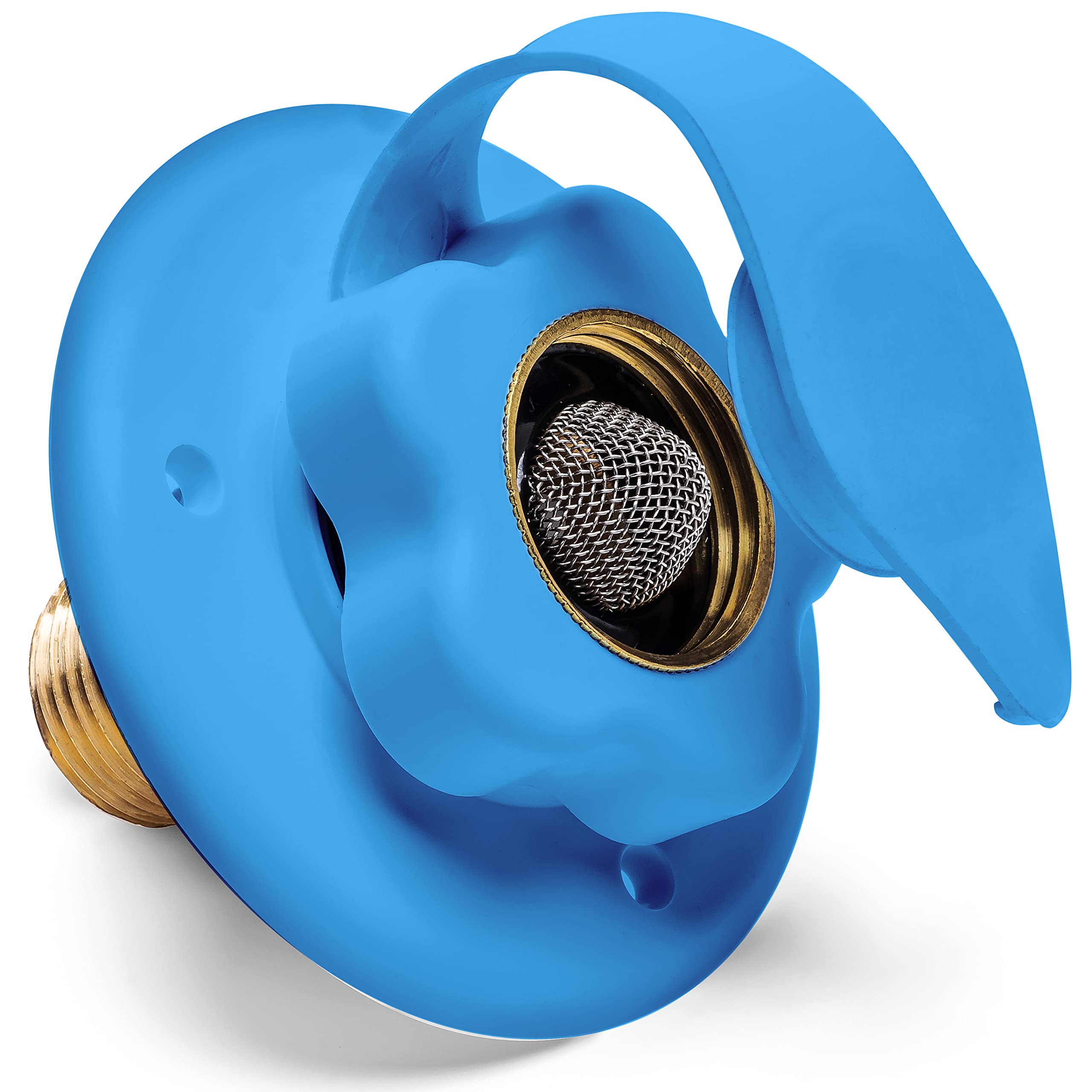 RV Water Inlet Connection with Check Valve - Blue Camper Hose Flange Hookup for City Water Supply | Perfect for RV Camping, Outdoor Adventures & Road Trips