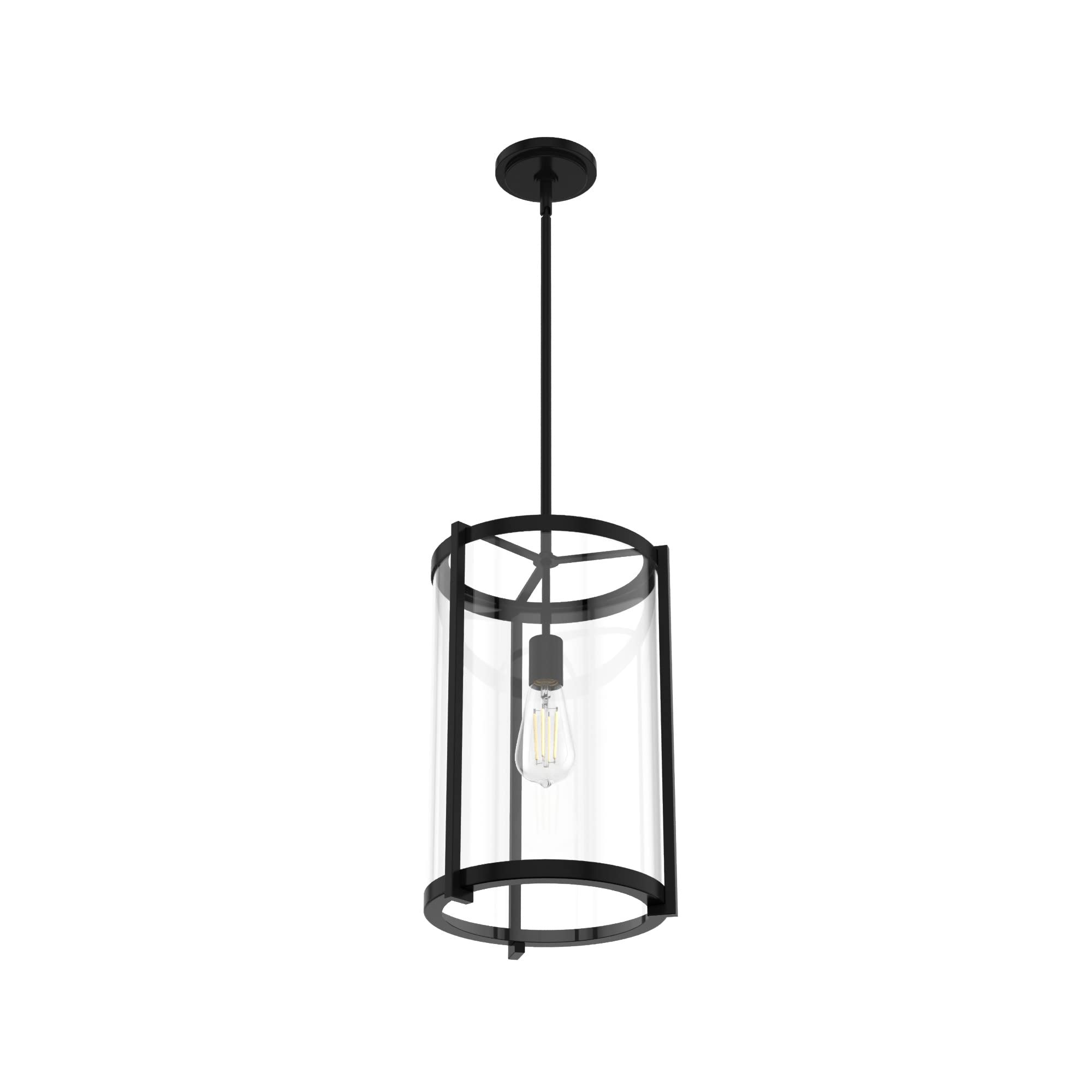 Hunter Fan Company 19123 Astwood Pendant Light in Matte Black - Modern Industrial Ceiling Fixture for Dining Room, Kitchen, or Living Room Lighting