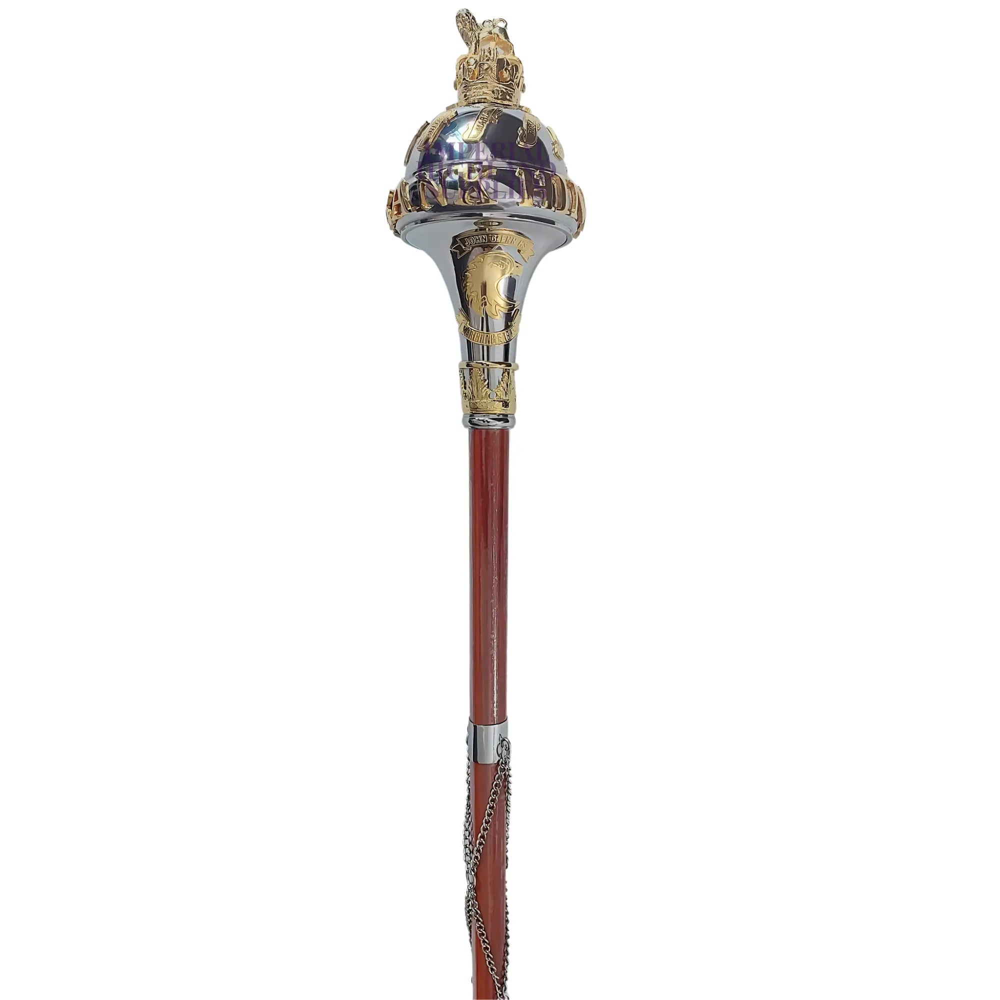 Custom Made Drum Major Ceremonial Mace with Battle Honors - Perfect for Military Parades, Marching Bands & Special Events