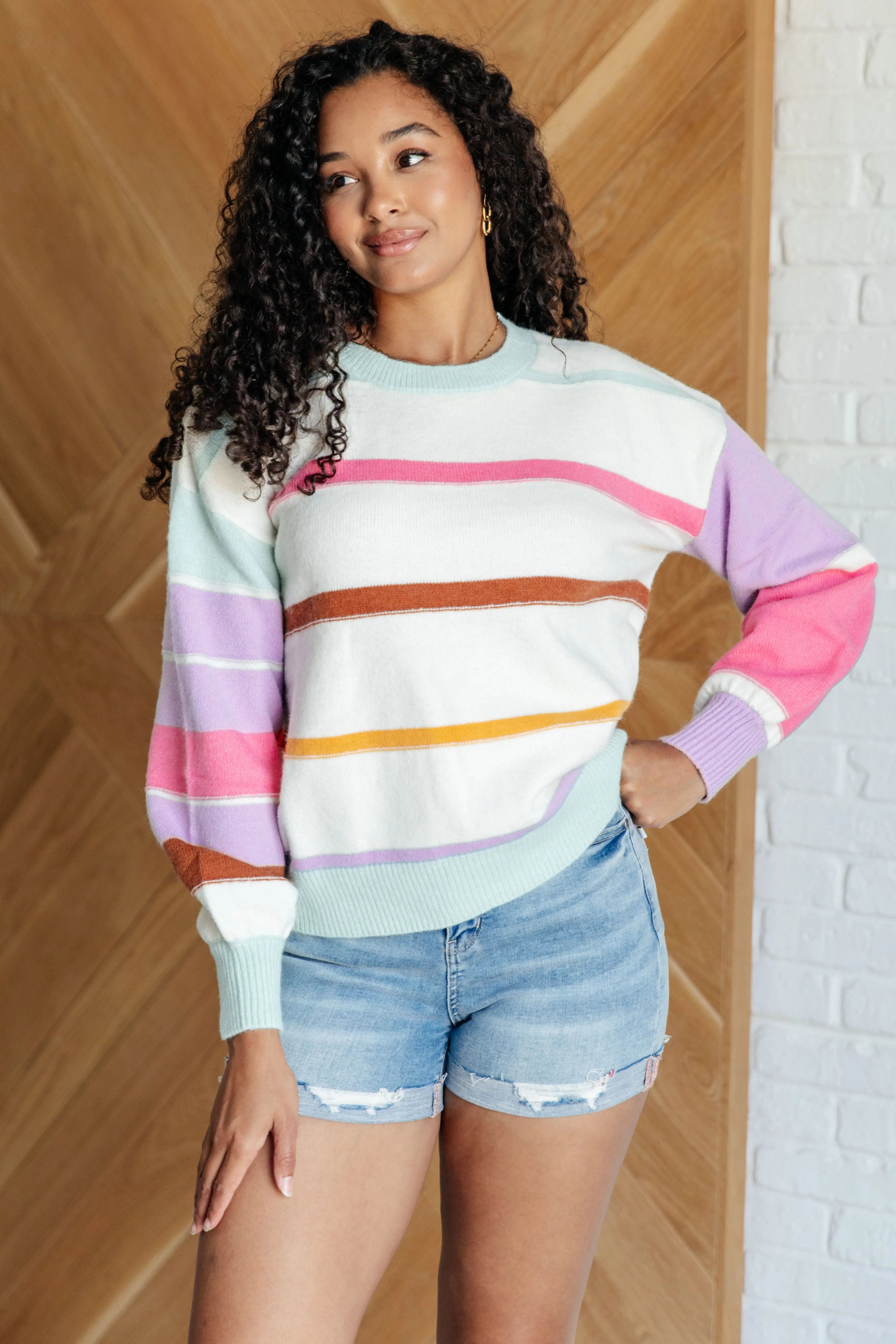 Flawless Features Striped Sweater for Women - Soft & Comfortable Knit Pullover, Casual Winter Fashion Top | Perfect for Office, Date Night & Holiday Outfits