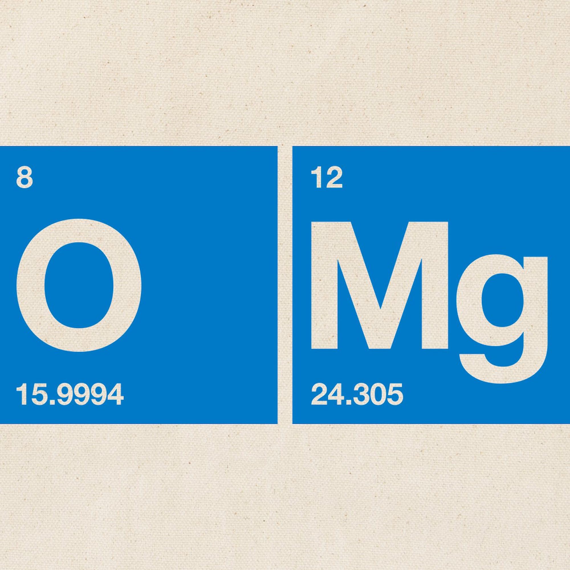 Oxygen Magnesium Periodic Table OMG Tote Bag - Reusable Natural Beige Canvas Shopping Bag for Science Lovers & Grocery Trips