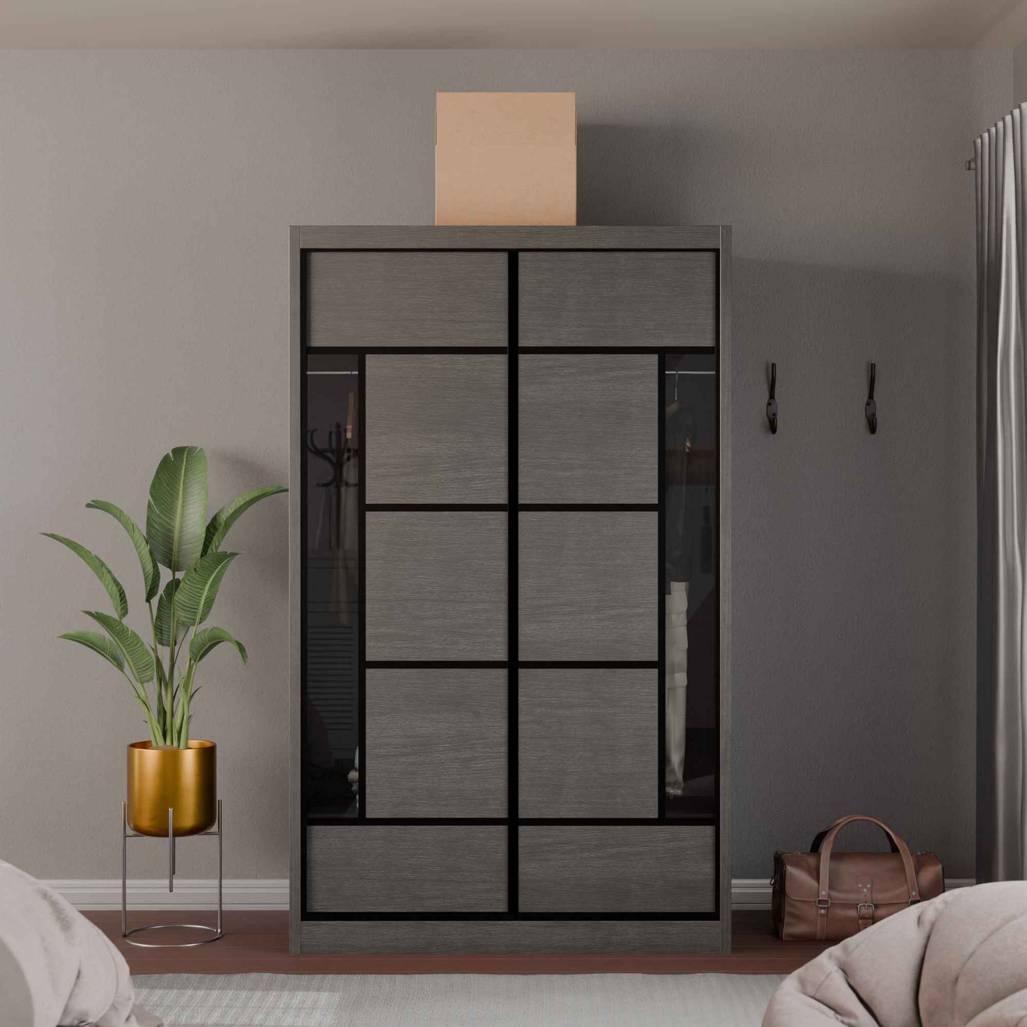 Josie Modular Wardrobe W07 - Customizable Closet Organizer System with Adjustable Shelves & Hanging Rods | Perfect for Bedroom, Walk-in Closet & Apartment Storage Solutions