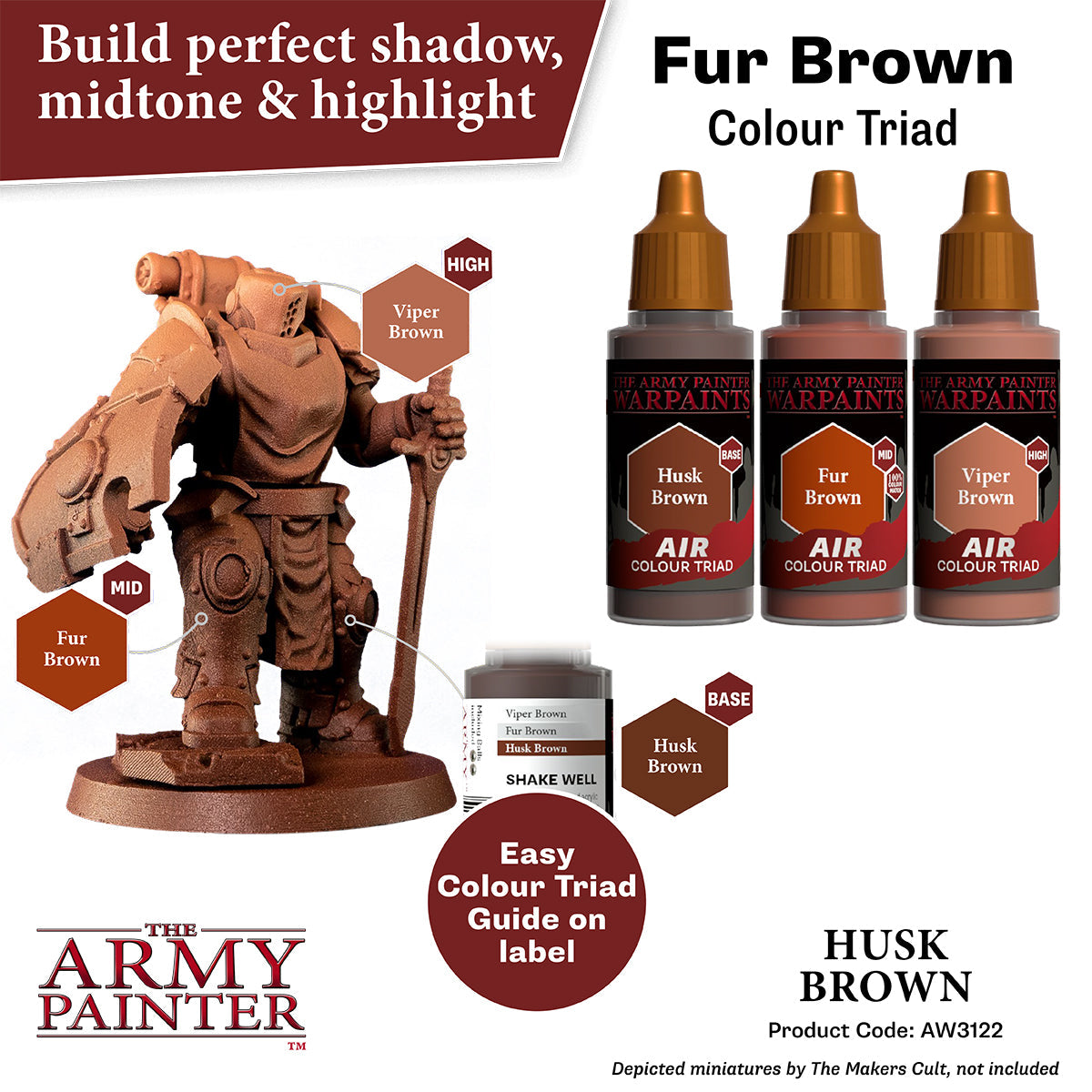 Husk Brown Warpaints Air - Professional Waterproof Face Paint for Halloween, Cosplay & Theatrical Makeup - Ideal for Costume Parties, SFX & Body Art