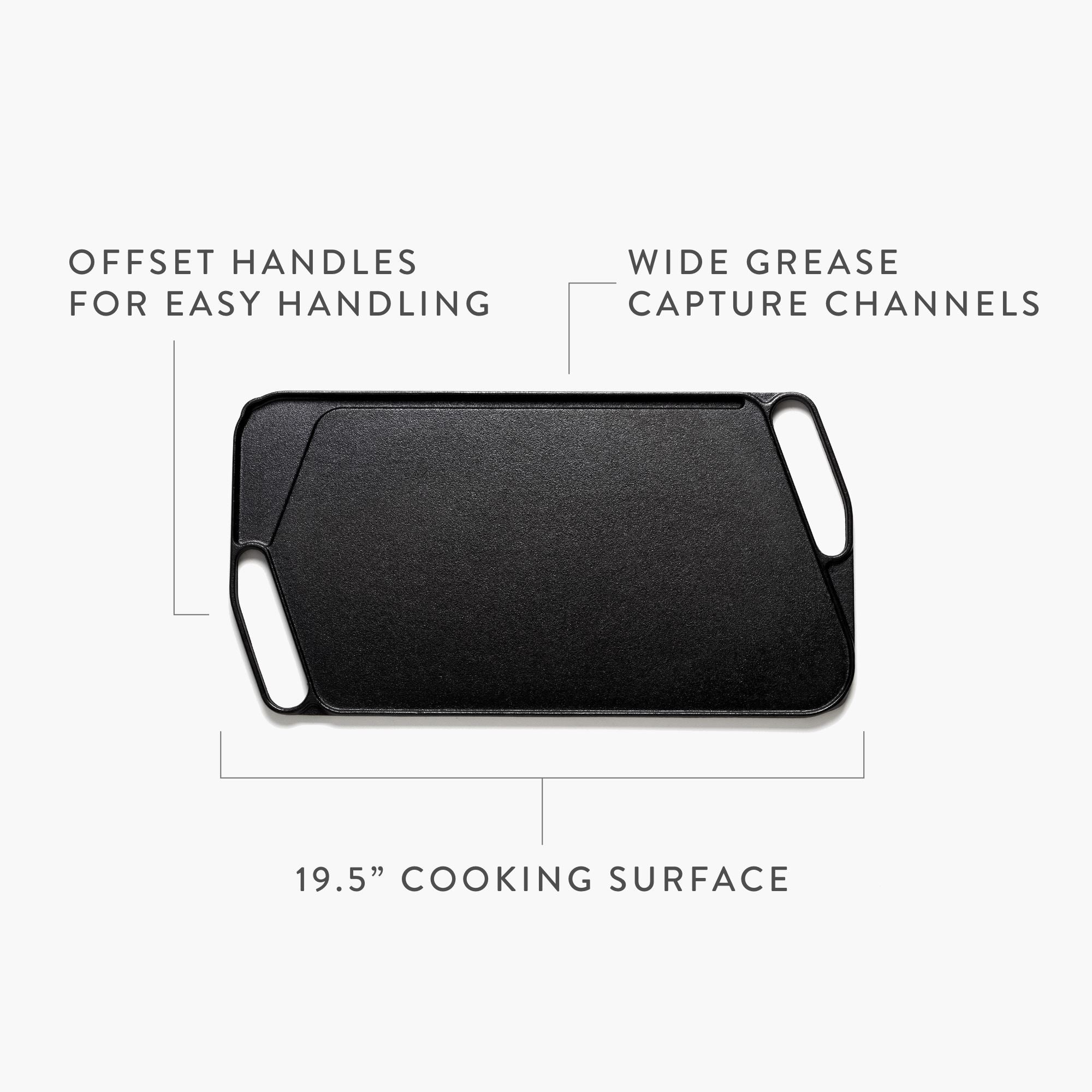 Premium Cast Iron Griddle Pan - 12 Inch Pre-Seasoned Skillet for Stovetop, Grill & Oven - Perfect for Pancakes, Steaks & Stir Fry - Heavy Duty & Non-Stick Cooking Surface