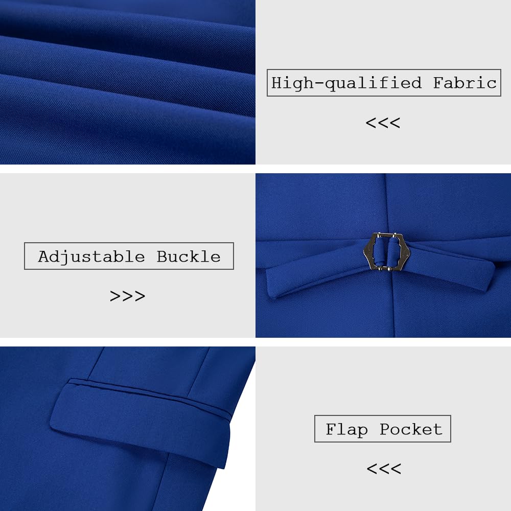 3 Piece Slim Fit Men's Suits - Notch Lapel Wedding Tuxedo Set with Jacket, Pants & Vest | Formal Groomsmen Attire for Prom, Business & Special Occasions