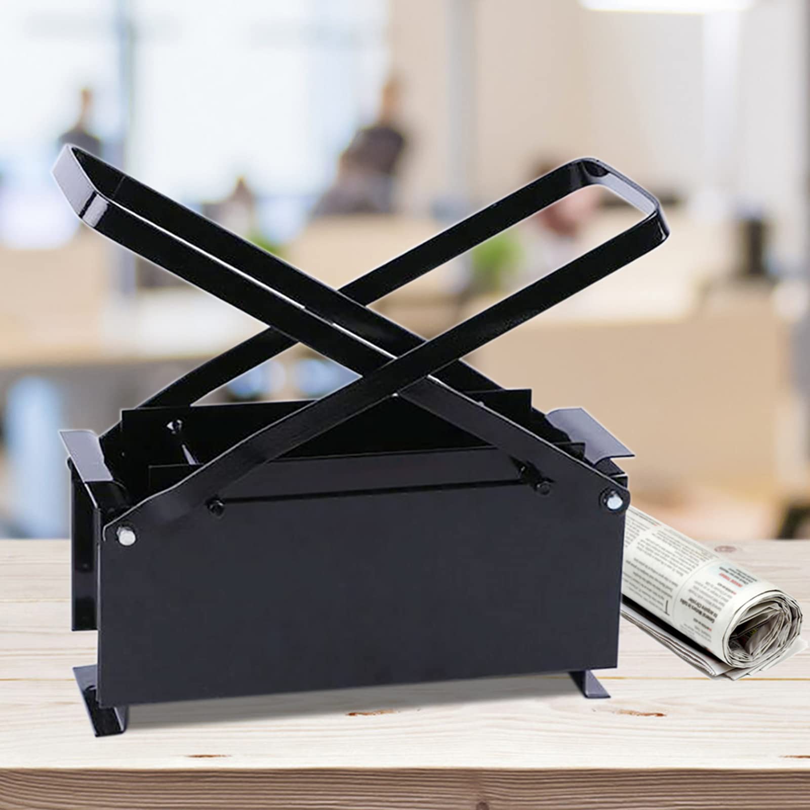 Eco-Friendly Paper Log Maker - Manual Press for Newspaper Briquettes, Fireplace & Wood Stove Fuel, DIY Heating Solution for Camping & Home Use