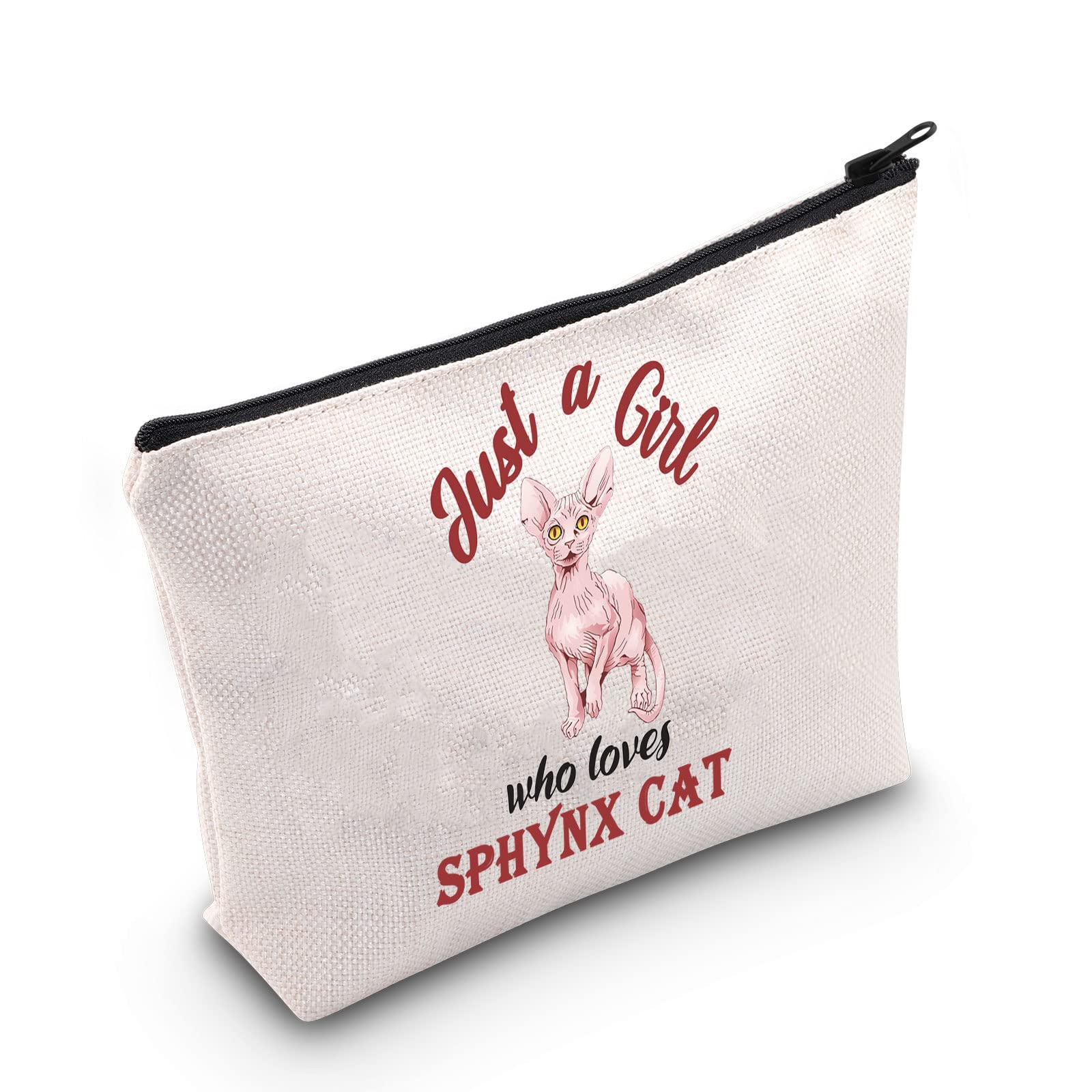 POFULL Sphynx Cat Lover Cosmetic Bag - Hairless Cat Owner Gift for Women, Perfect for Travel & Makeup Storage | Cute Sphynx Cat Themed Makeup Pouch for Cat Enthusiasts