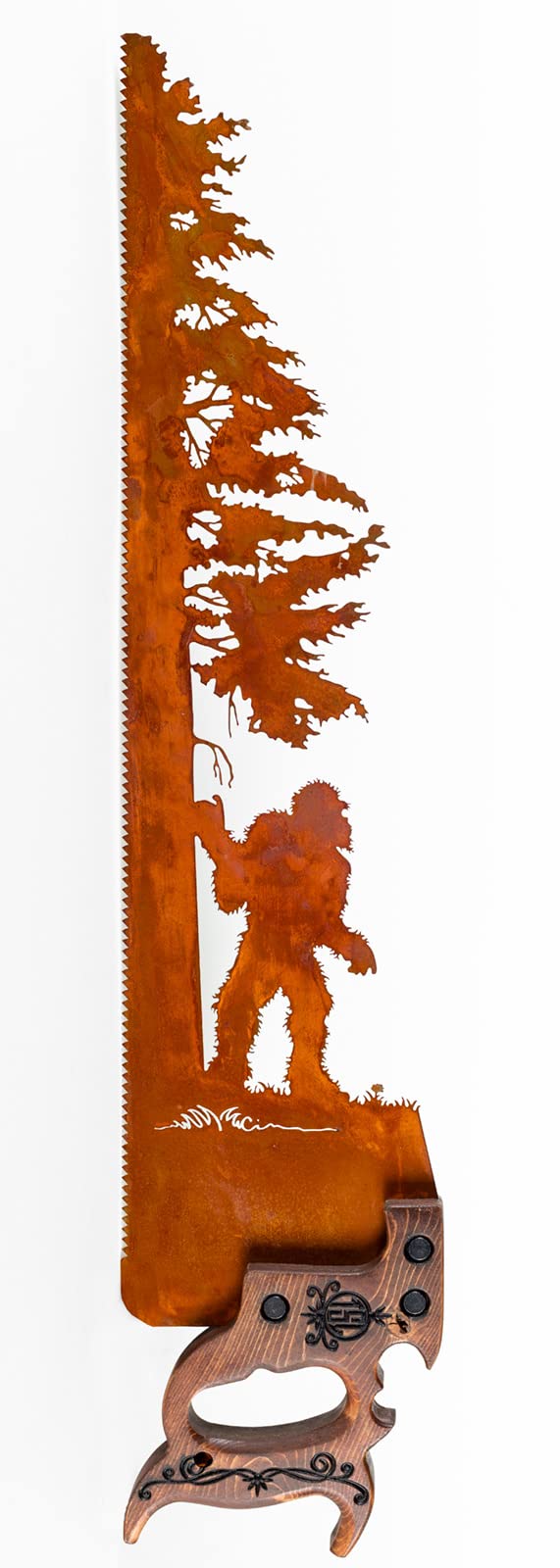 Bigfoot by the Tree Hand Saw Design - Custom Wooden Wall Art for Wildlife Enthusiasts | Perfect for Cabin Decor, Hunting Lodge, or Outdoor-Themed Home Décor