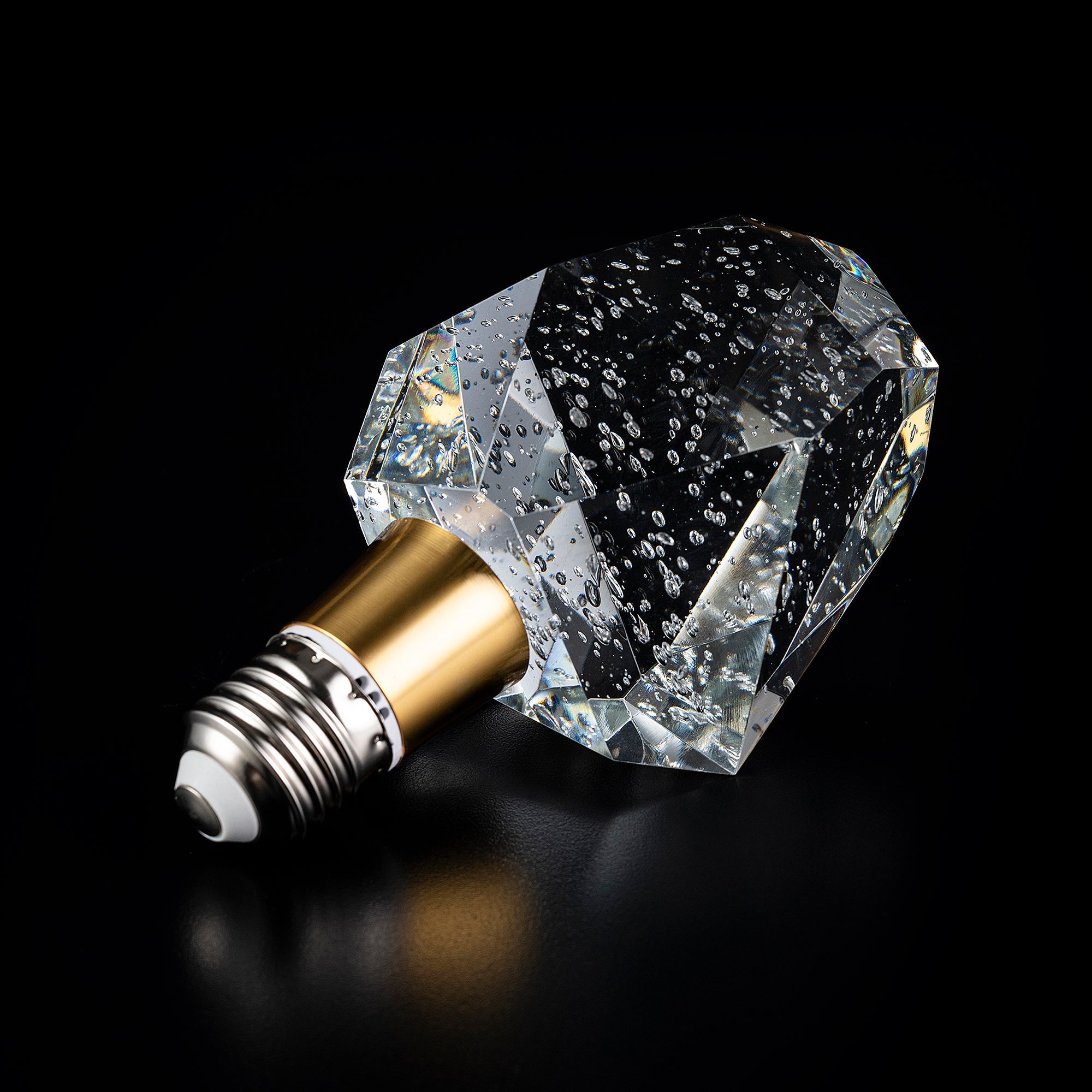 Natural Seeded Geode Crystal LED Light Bulb - Energy Efficient Decorative Lighting for Home, Bedroom, Meditation Room & Spa Decor