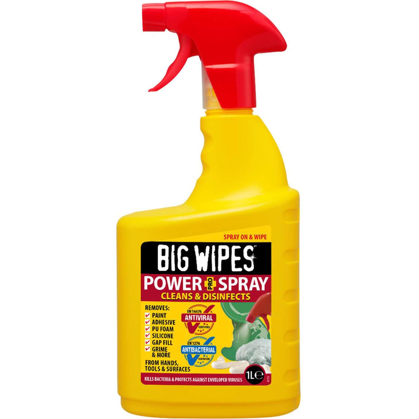 Big Wipes BGW2448 1 Liter 4 X 4 Spray Bottle - Black | Perfect for Cleaning, Disinfecting & Car Detailing