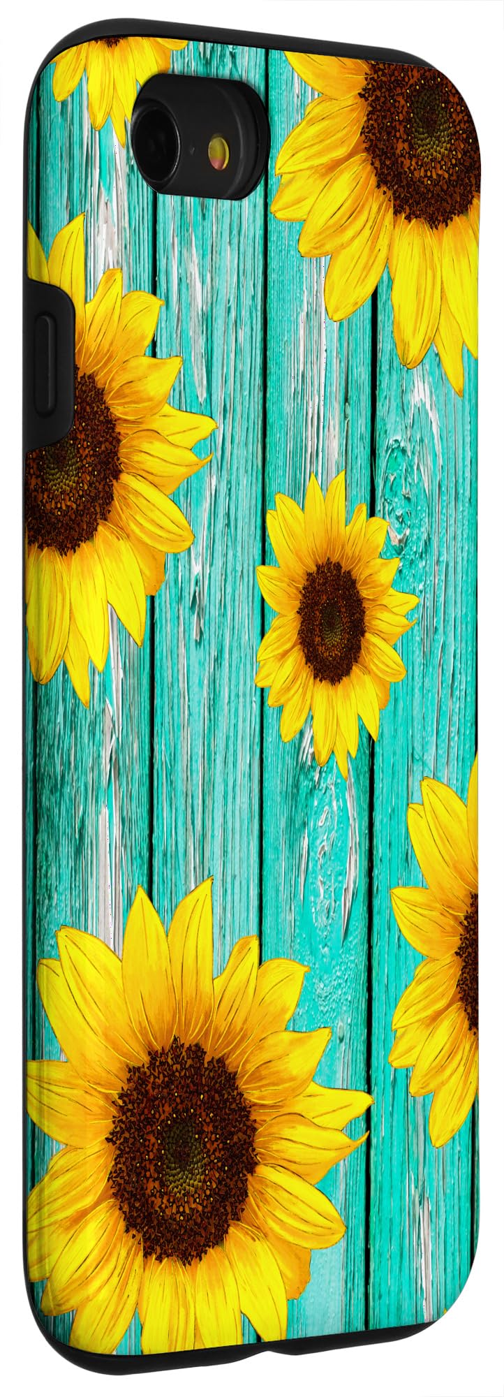 iPhone SE (2020)/7/8 Rustic Wood & Sunflower Phone Case - Durable Protective Cover with Cute Floral Design - Perfect Gift for Women & Girls - Ideal for Everyday Use, Travel & Outdoor Activities