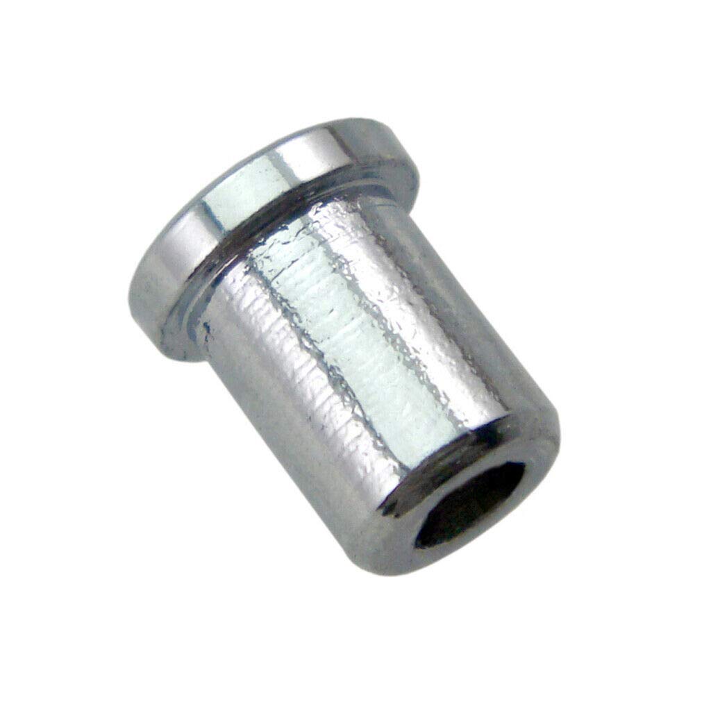 6X Guitar String Mounting Ferrules - Thru Body Bushing for Guitar & Bass (Silver) - Perfect for DIY Guitar Repair & Custom Builds