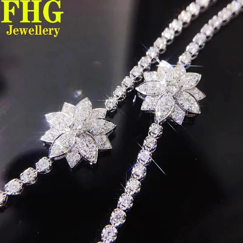 18K White Gold Ring with 1.5 Carat Natural Diamond - Wedding Engagement Anniversary Bracelet for Women - Perfect for Proposals, Anniversaries & Special Occasions