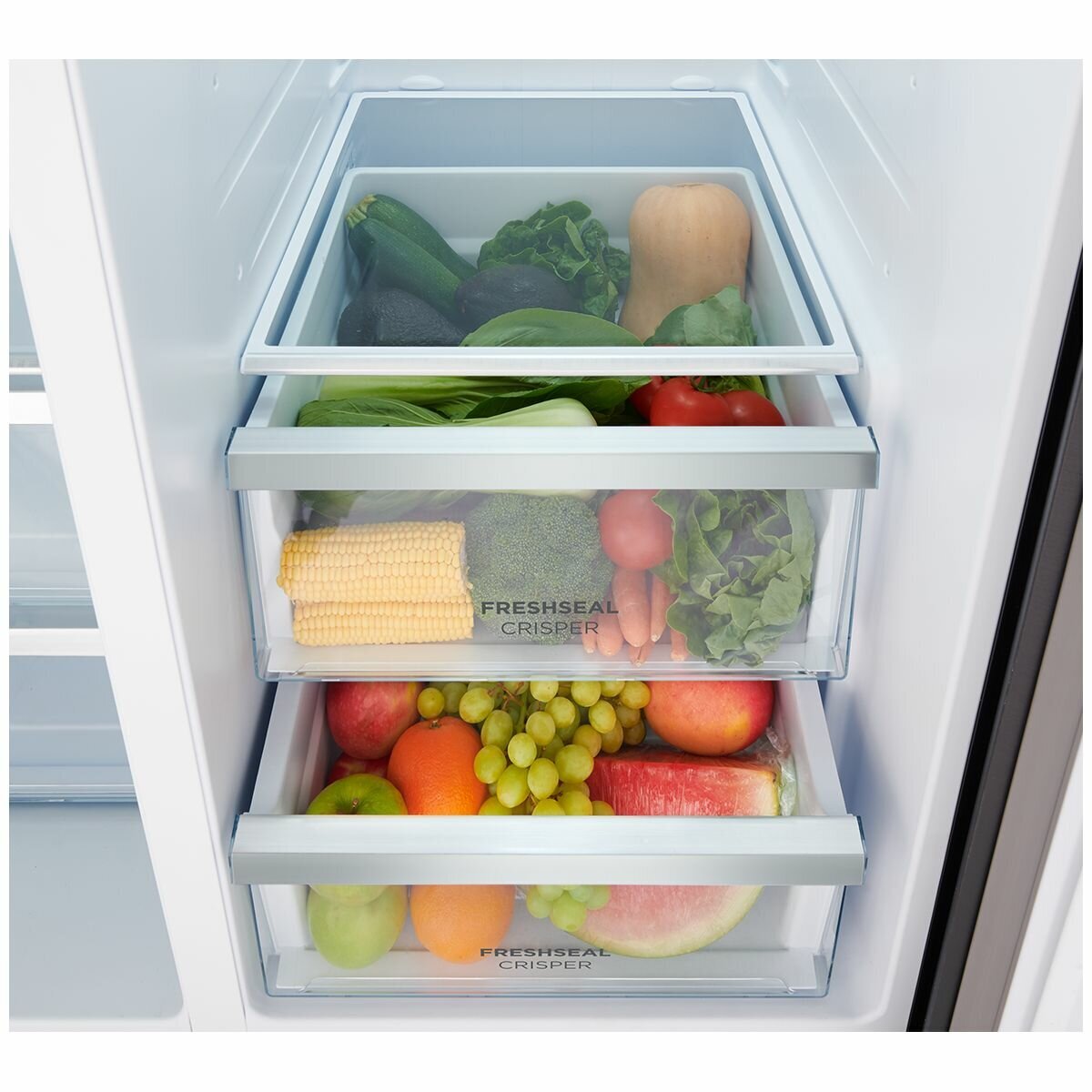 Westinghouse 624L Side by Side Refrigerator in Silver - WSE6630SA | Energy Efficient Large Capacity Fridge for Home, Kitchen & Office Use