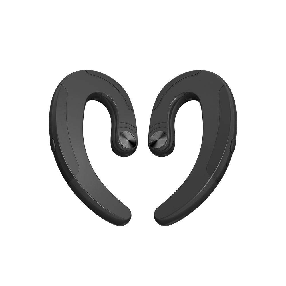 Zeerkeer Wireless Bluetooth 4.2 TWS Bone Conduction Headphones with Mic - Sweatproof True Wireless Earbuds for Running, Workouts, Gym & Outdoor Sports (Black) - Perfect for Fitness Enthusiasts & Active Lifestyles