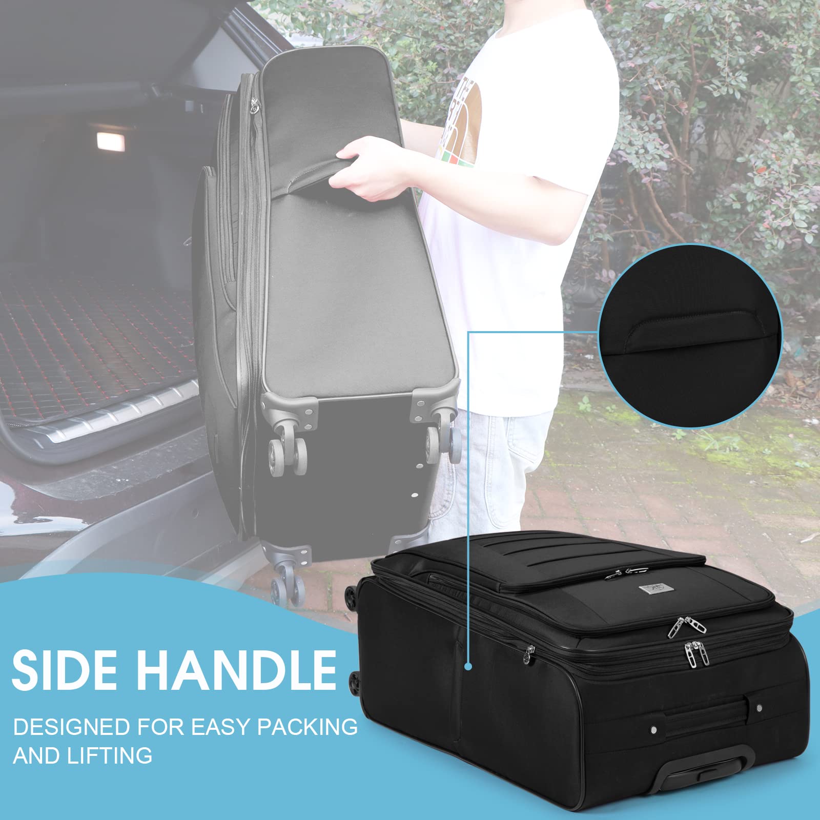 **Verdi 28 Inch Lightweight Expandable Softside Luggage with 8 Spinner Wheels - Perfect for Air Travel, Business Trips & Vacation Packing**