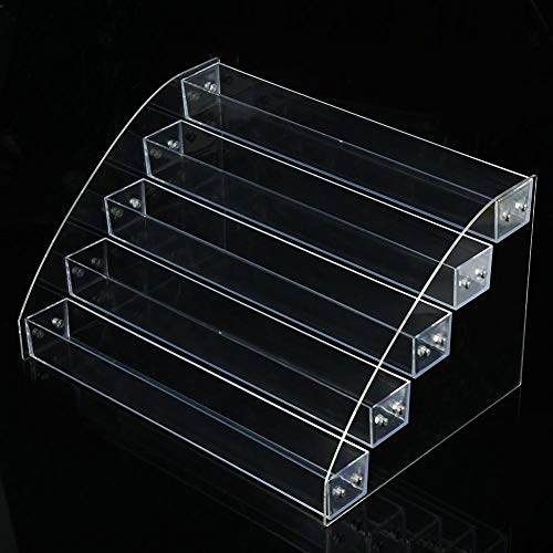 5-Tier Acrylic Nail Polish Holder Rack - Display Organizer for Salon, Spa & Home Use - Perfect for Nail Art Bottles Storage & Makeup Organization (Wall Mount or Tabletop)