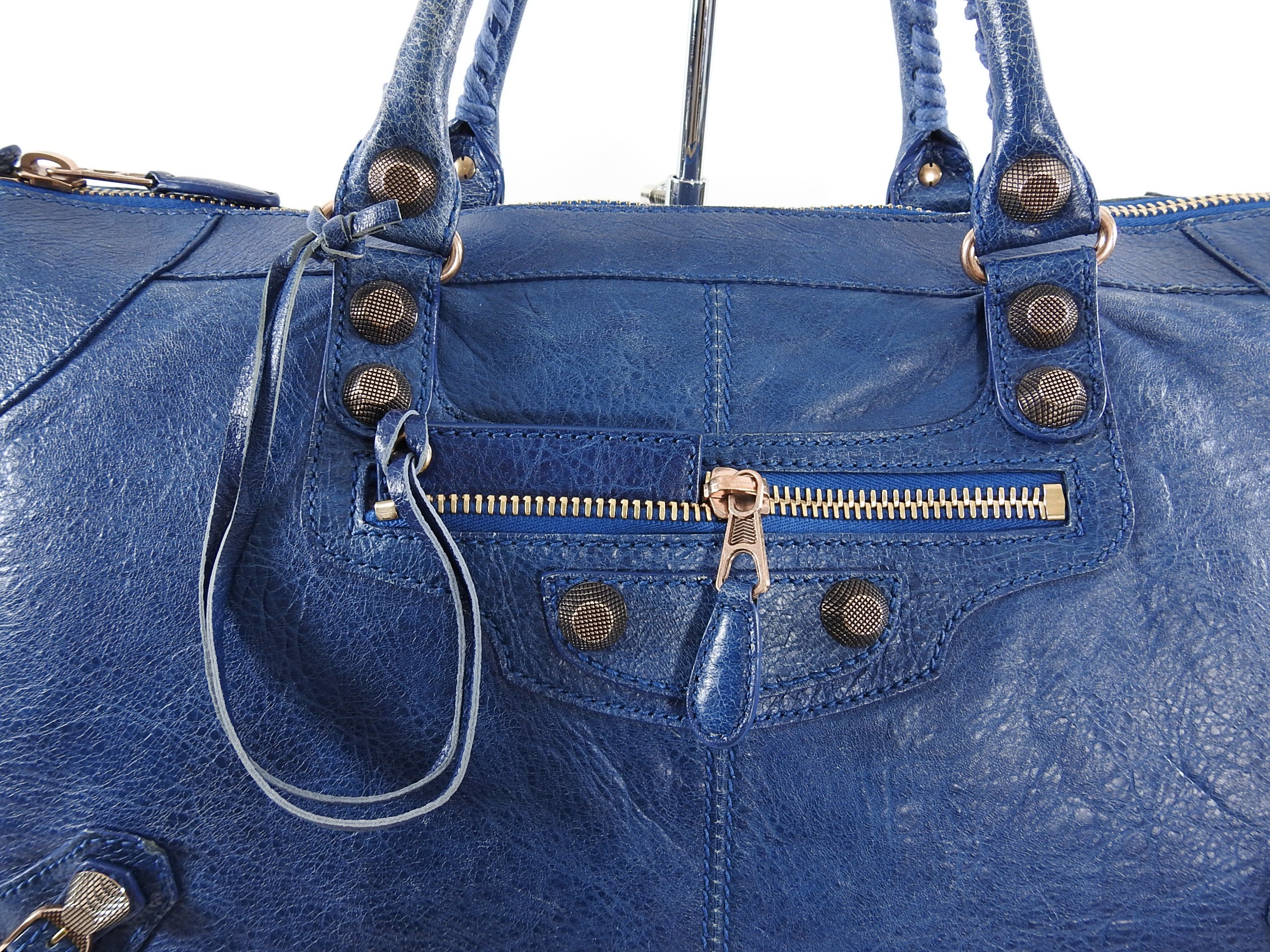 Balenciaga Blue Lambskin Large Giant 21 Work Bag - Luxury Designer Handbag for Women, Perfect for Office, Travel & Everyday Use