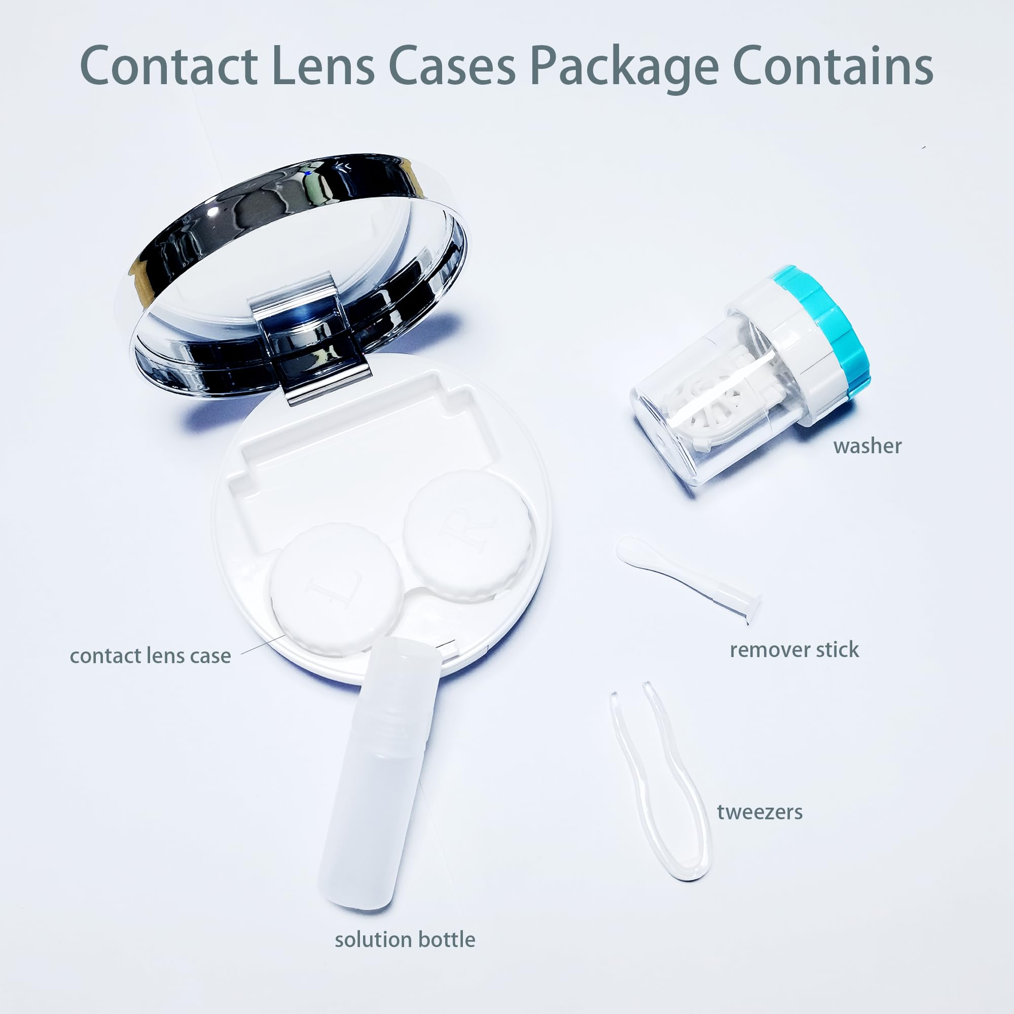 5-in-1 Portable Contact Lens Travel Kit with Mirror & Tools for Daily Use & Outdoor Travel