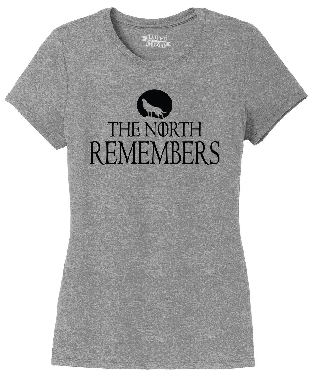 Funny The North Remembers T-Shirt for Women - Game of Thrones Inspired TV Show Tee - Soft Tri-Blend Fabric - Perfect for Cosplay, Gamer Gifts & Pop Culture Events