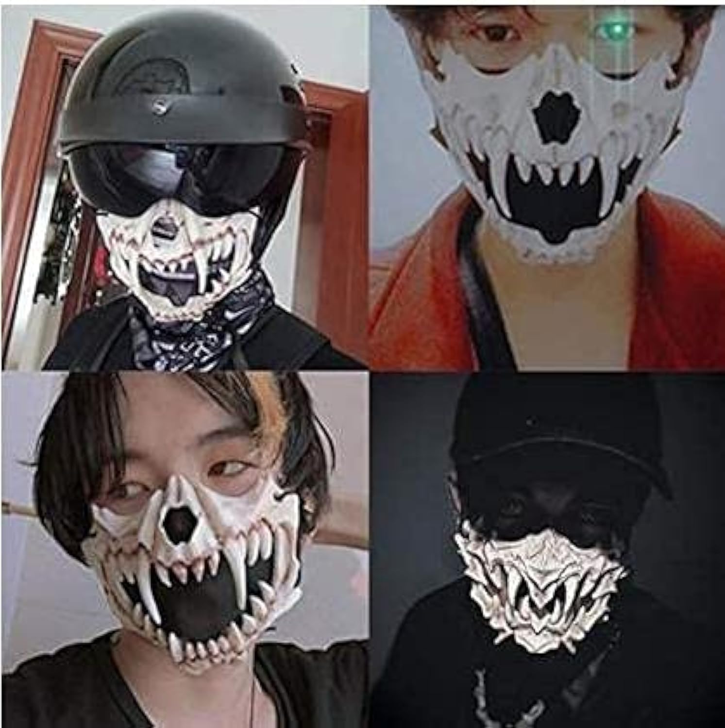 Scary Halloween Skeleton Werewolf Mask - Half Face Skull Cosplay Costume with Teeth for Halloween Party, Cosplay Events & Horror Festivals | Perfect for Costume Parties, Haunted Houses & Themed Events