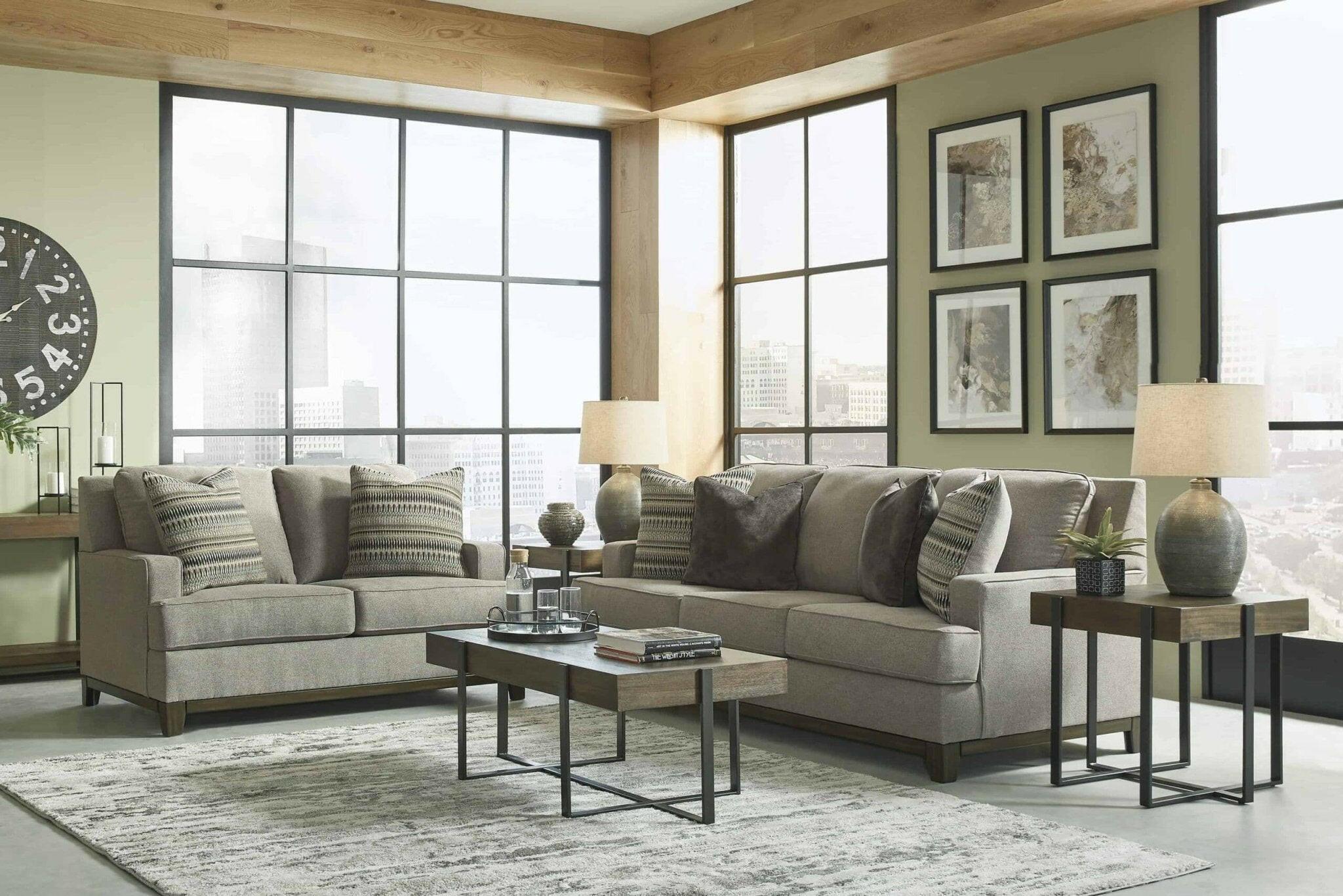 Kaywood 3-Piece Sofa and Loveseat Set with Pillows - Modern Living Room Furniture for Small Spaces - Perfect for Apartments, Condos and Cozy Home Decor