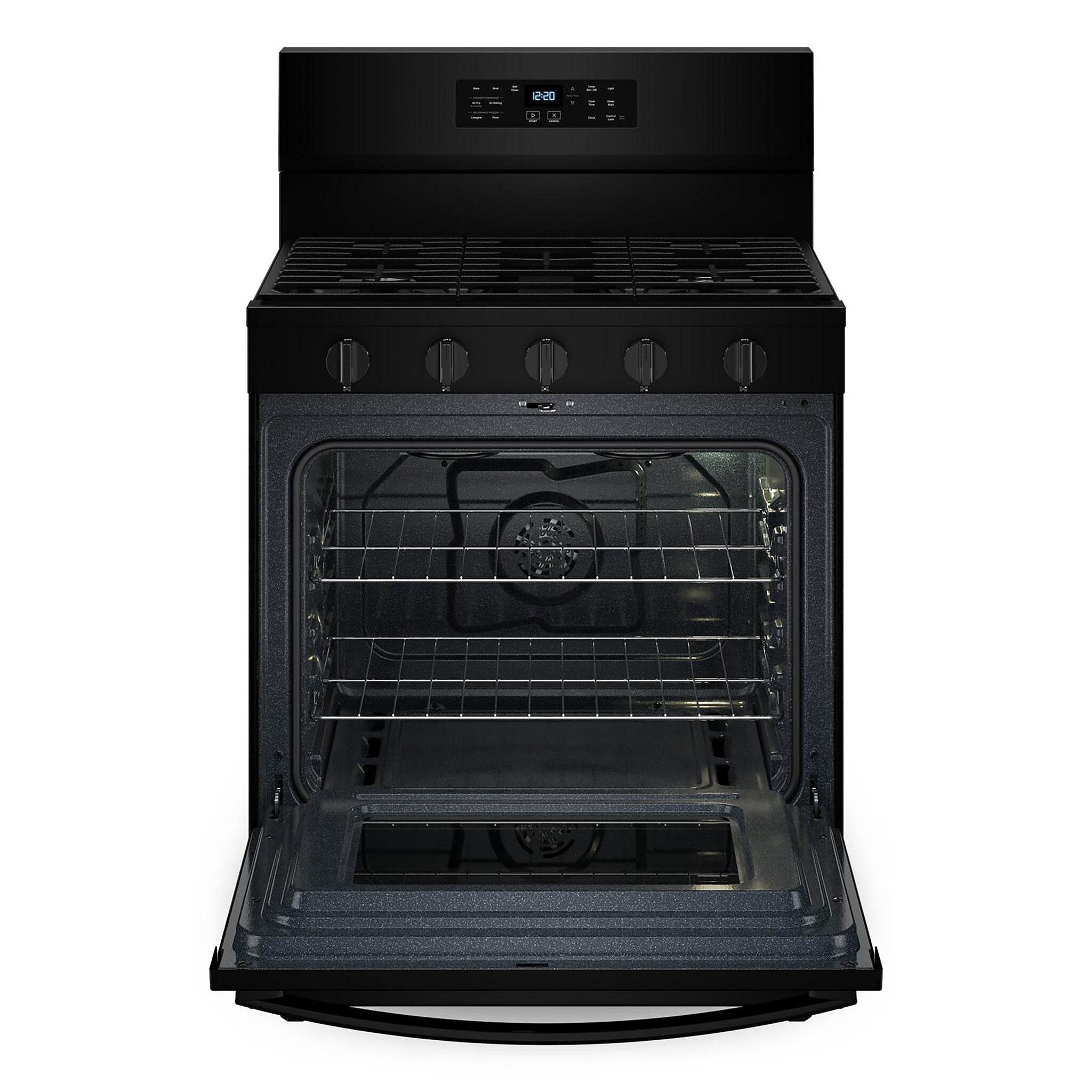 Whirlpool WFGS5030RB 30-Inch Black Gas Freestanding Range - 5.0 Cu. Ft. Oven Capacity, Sealed Burners, Continuous Grates - Perfect for Home Kitchens & Professional Cooking