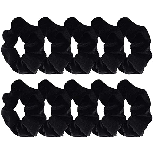 Trendy Club 2-Pack Premium Velvet Hair Scrunchies with Chiffon Flower Design - Soft Elastic Hair Bands for Women & Girls - Perfect for Everyday Wear, Workouts, and Special Occasions