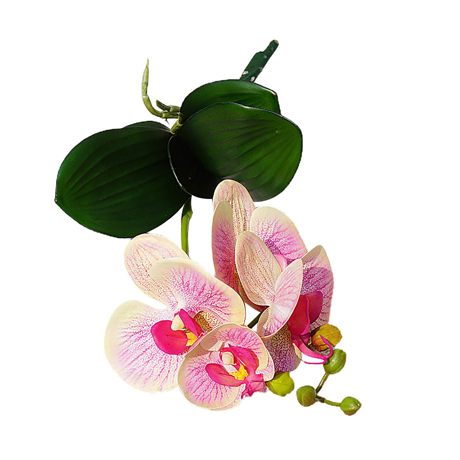 JENPECH UV Resistant Artificial Butterfly Orchid Plant - 4 Head Fake Flower for Outdoor/Indoor Use - Home Decor, Cafe Photo Prop, Wedding & Office Decoration (6 Pack)