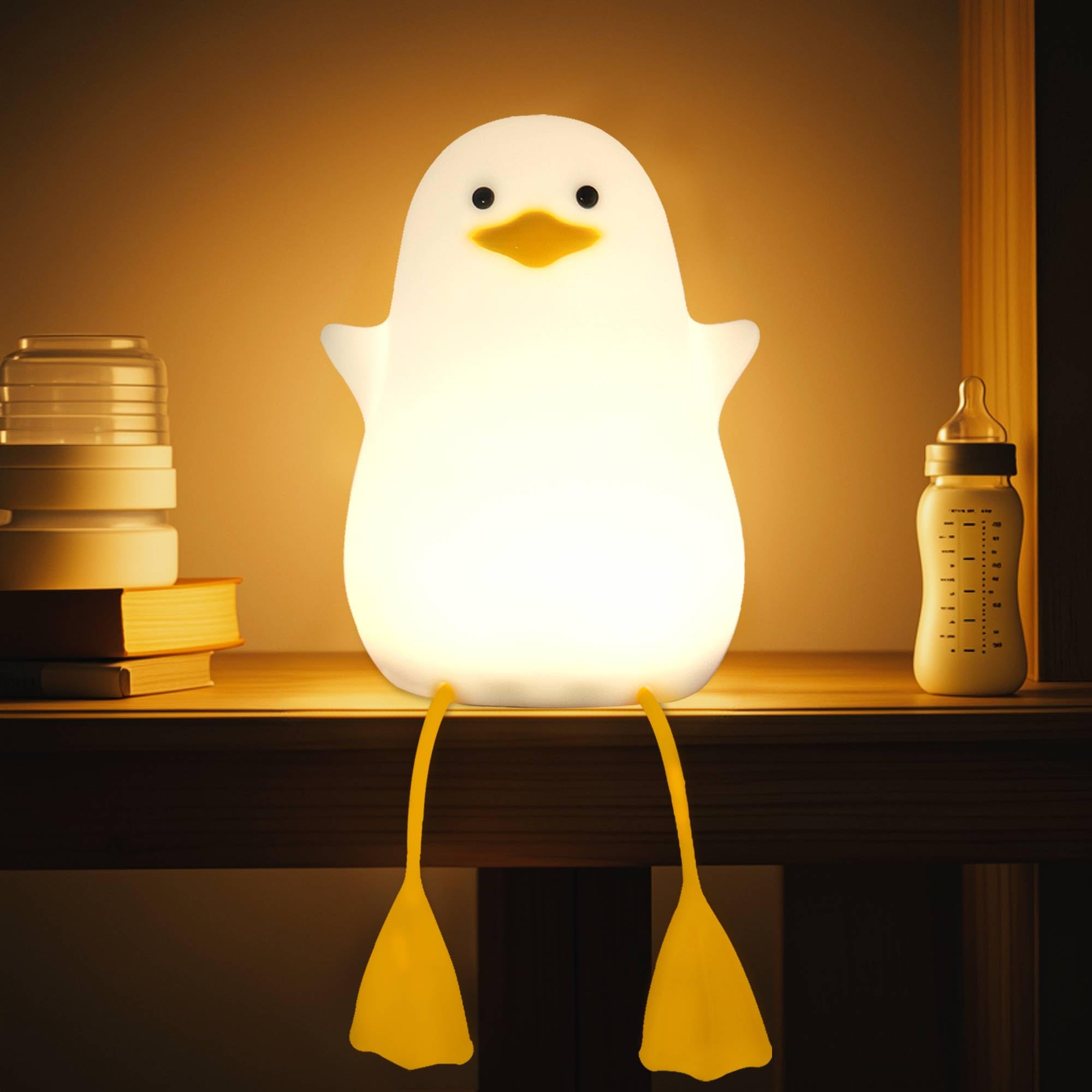 Attivolife Cute Duck Night Light for Kids - Touch Control Dimmable LED Silicone Lamp with Timer, USB Rechargeable Nursery Nightlight for Baby Toddler Women | Bedroom Decor, Feeding Light, Birthday Gift Idea