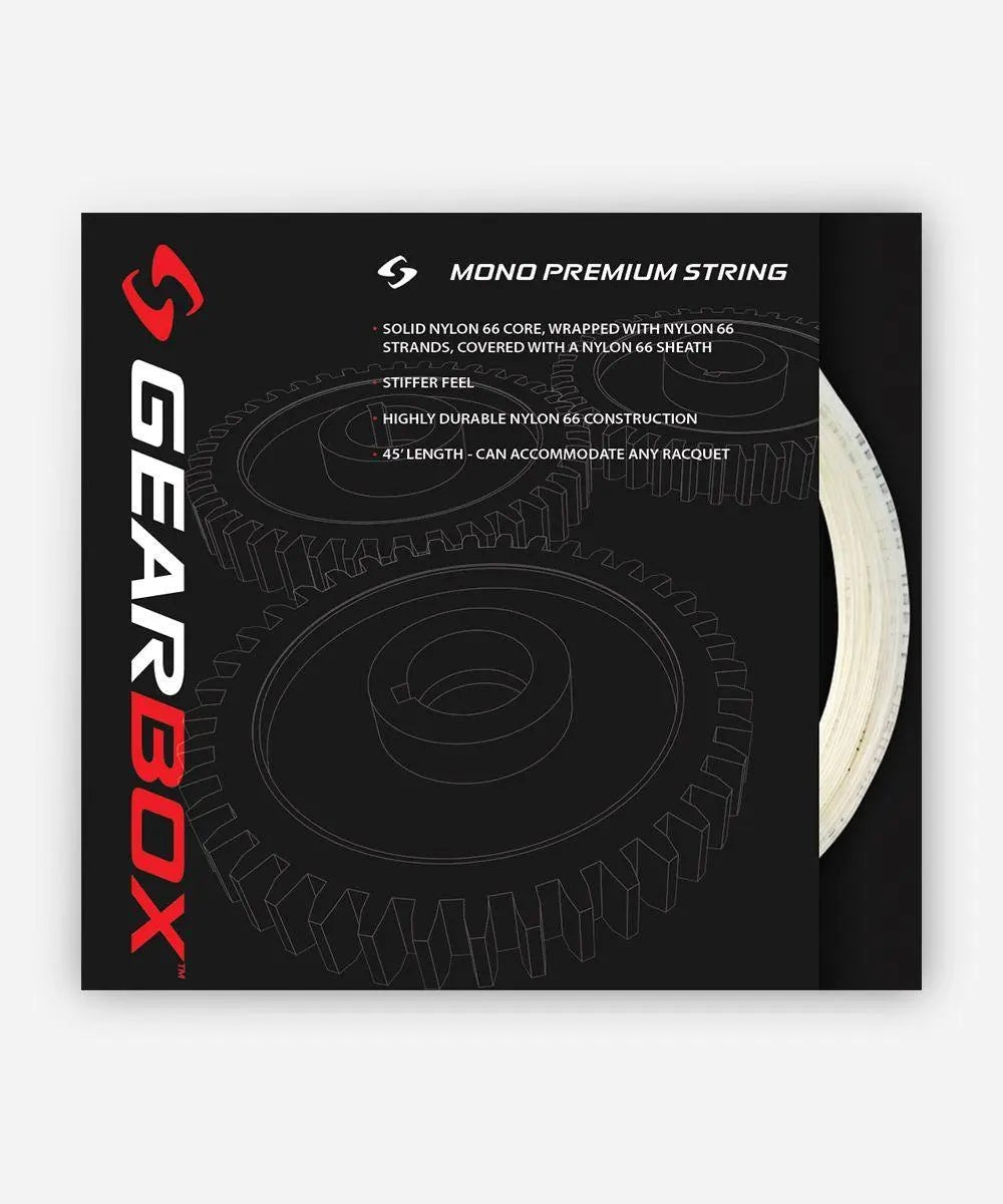 Premium Gearbox Mono Racquetball String - High-Performance Black String for Enhanced Power & Control | Perfect for Competitive Play & Training