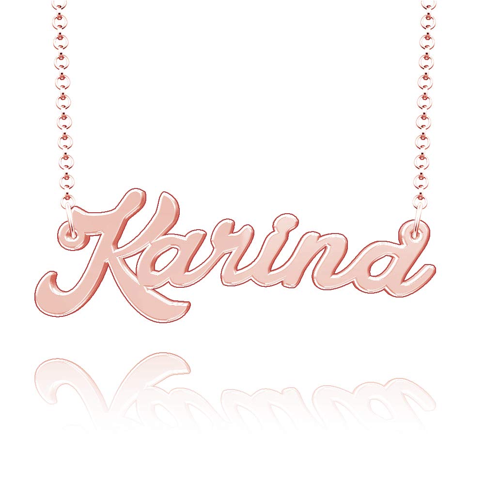 Custom Karina Name Necklace - Rose Gold Plated Personalized Jewelry Gift for Women & Couples | Birthday, Anniversary, Valentine's Day Present