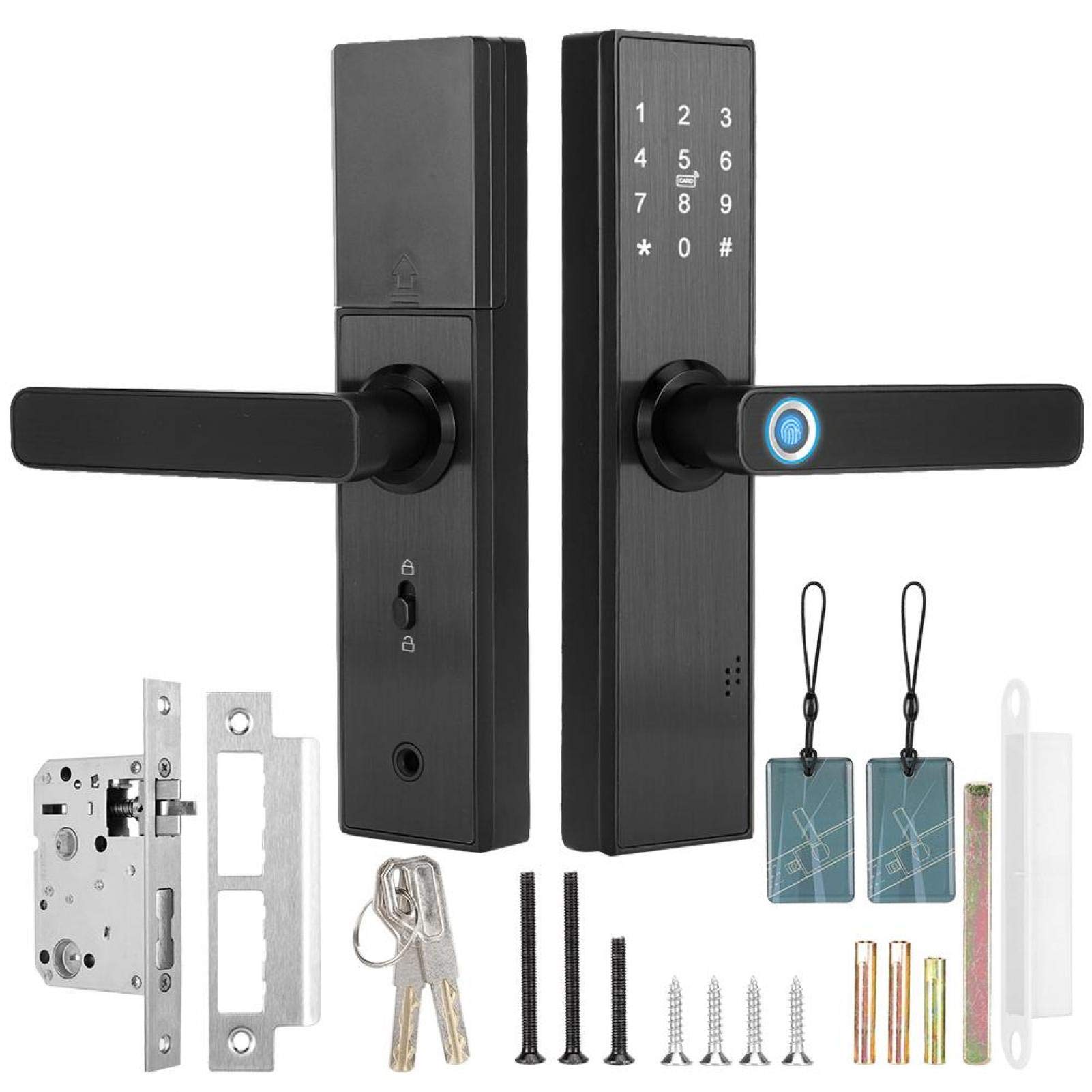 Smart Fingerprint Door Lock - Biometric, Password & IC Card Access, Intelligent Recognition, Quick Entry with Mechanical Key - Ideal for Homes, Apartments & Offices