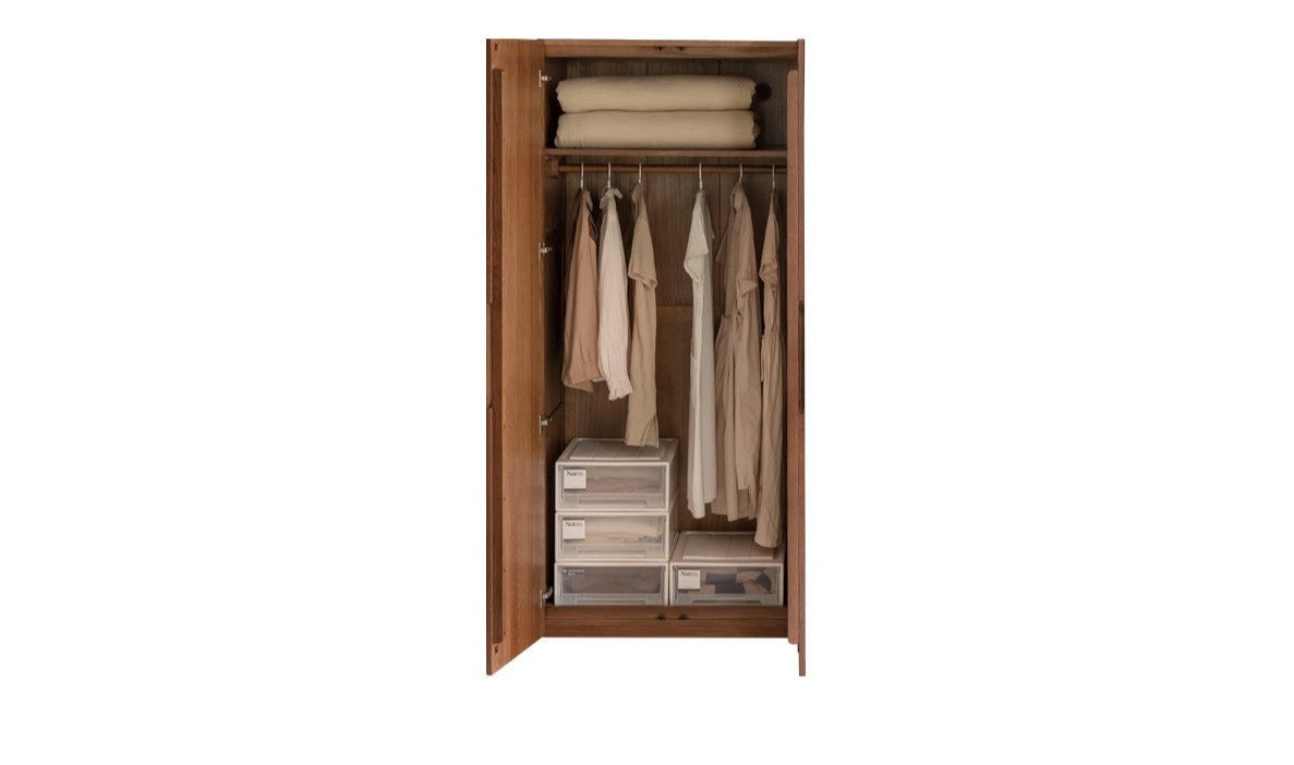 Solid Oak Wood Modern Wardrobe - Stylish & Durable Closet for Bedroom, Walk-In Closet, or Guest Room Storage